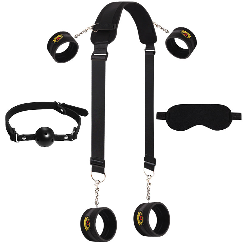Sexual Bondage BDSM Kit Restraint - Upgraded 3-piece set of leg straps, blindfold, oral ball adult game sex toys for men and women couples