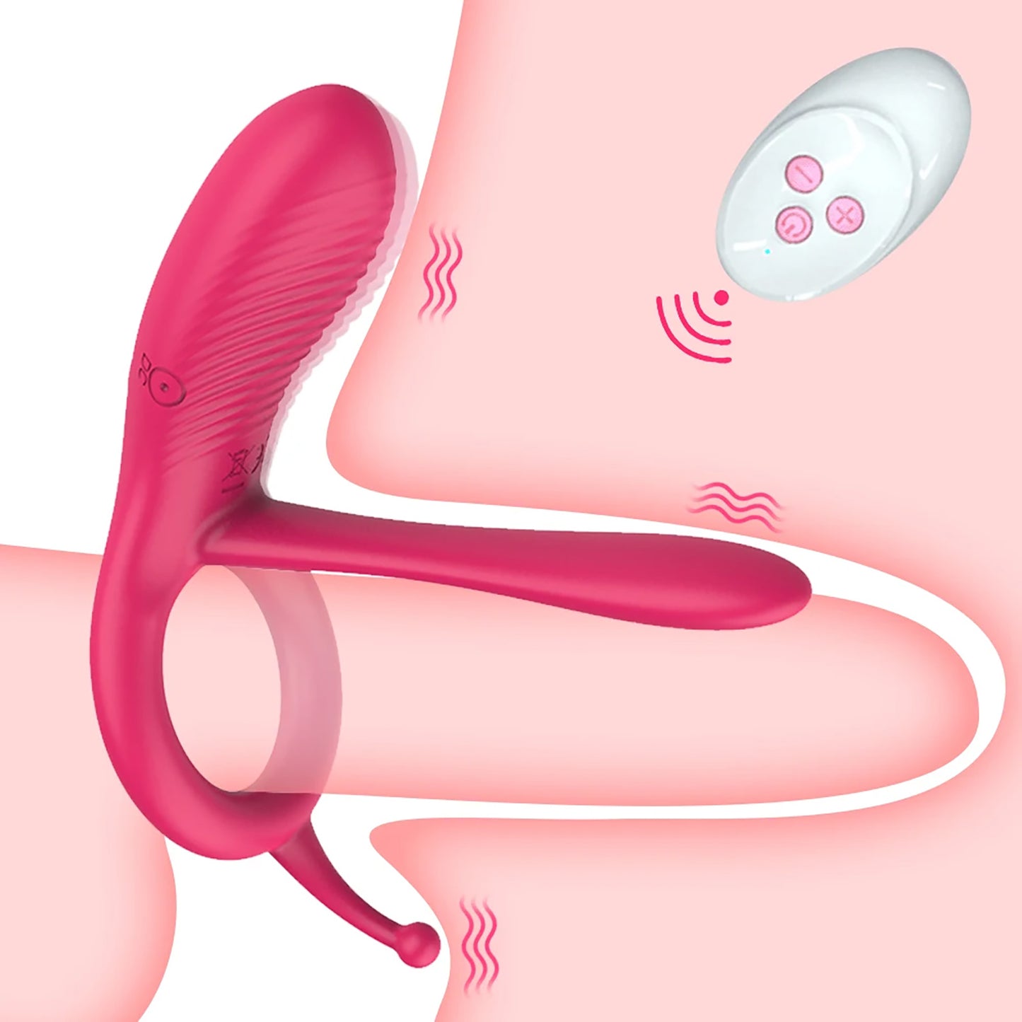 Remote Control Penis Ring Vibrator Silicone Adult Sex Toy Erection Couples Remote Control for Toys Black