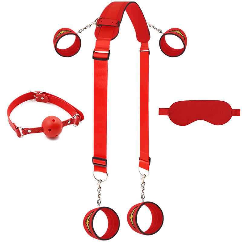 Sexual Bondage BDSM Kit Restraint - Upgraded 3-piece set of leg straps, blindfold, oral ball adult game sex toys for men and women couples