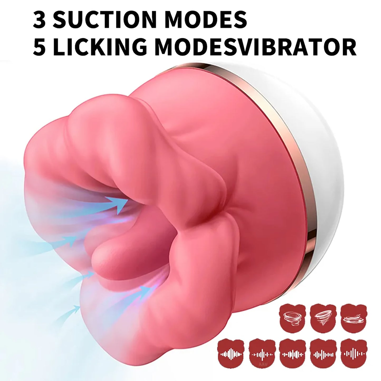 Rose Sex Toys Vibrator for Women - Adult Toys with Vibrating & 9 Tongue Licking Modes, Nipple Toys Clitoral Vibrator G-Spot Vibrators