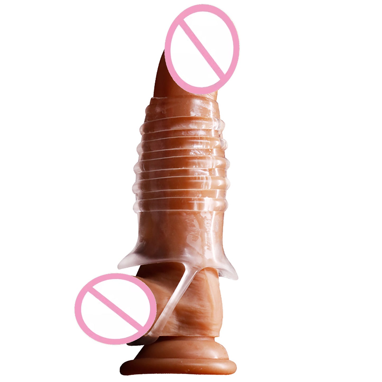 Reusable Condoms Transparent erotic crystal enlarged and bold condoms couple toys adult sex products Transparent Erotic Wolf Teeth Penis Cover