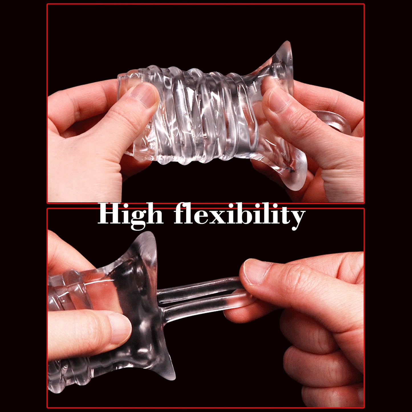 Reusable Condoms Transparent erotic crystal enlarged and bold condoms couple toys adult sex products Transparent Erotic Wolf Teeth Penis Cover