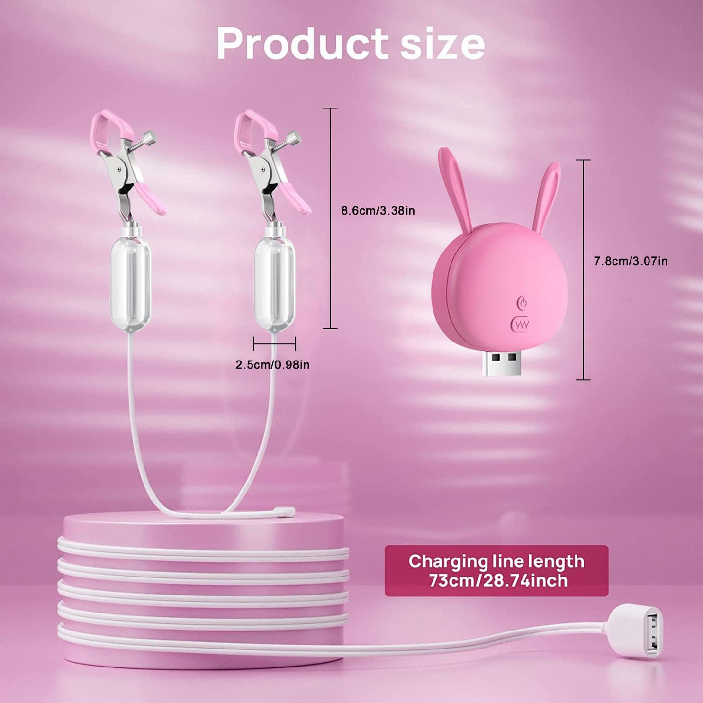 BDSM-Bondage-Nippelklemme, Sex-Brustklemme und Vibrator-Set, Silikon-Nippel-Vibrator-Klemme, wiederaufladbar