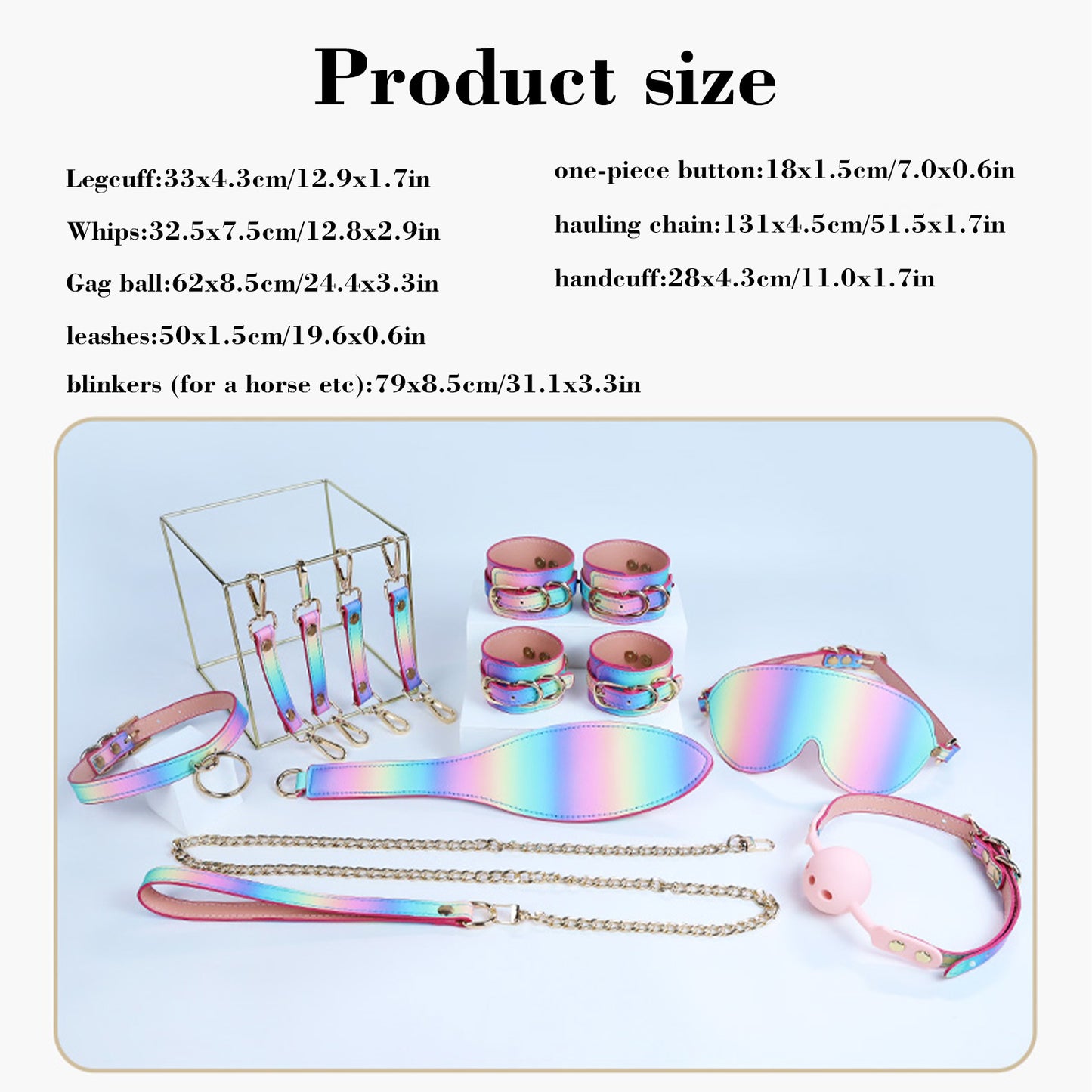Adult Toys SM Sex Toys Bdsm Bondage Eight Piece Set Handcuffs Collar Gag Whip Anal Plug Sex Toy 18+ Couple Sex Toy