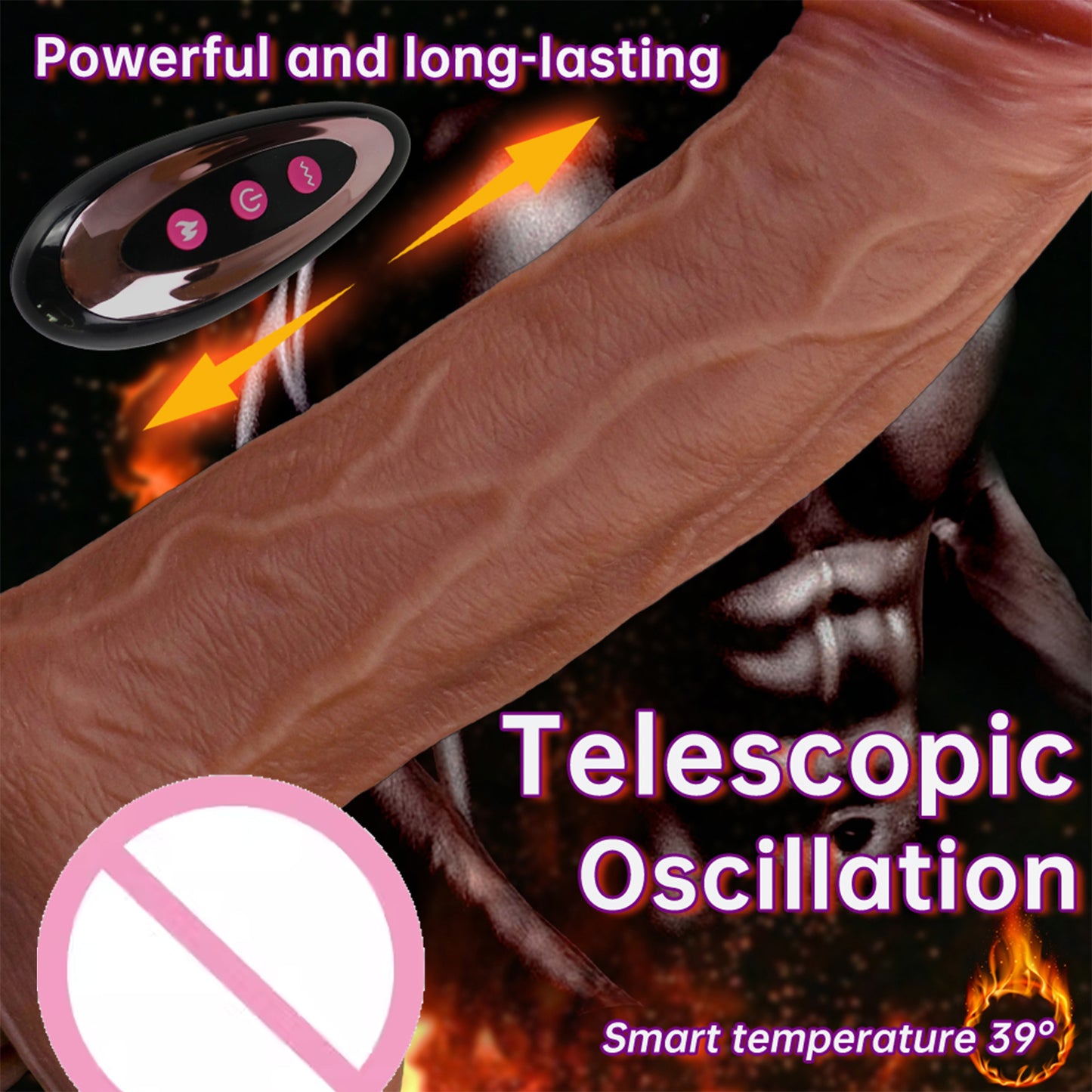 Manual and wireless remote controlled heated simulated penis wireless telescopic 360° swing electric dildo for women silicone sex toy
