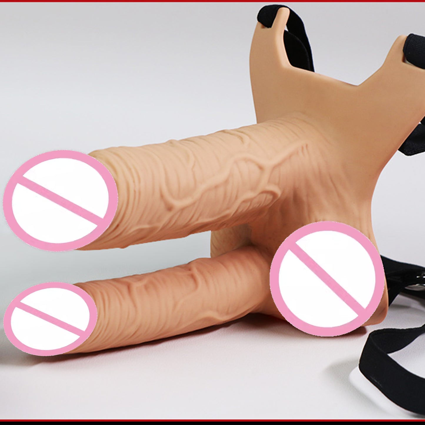 Wearable Realistic Conjoined Double Dildo Two Penis Female Masturbator Harness Belt Sex Toys For Woman Gay Couple