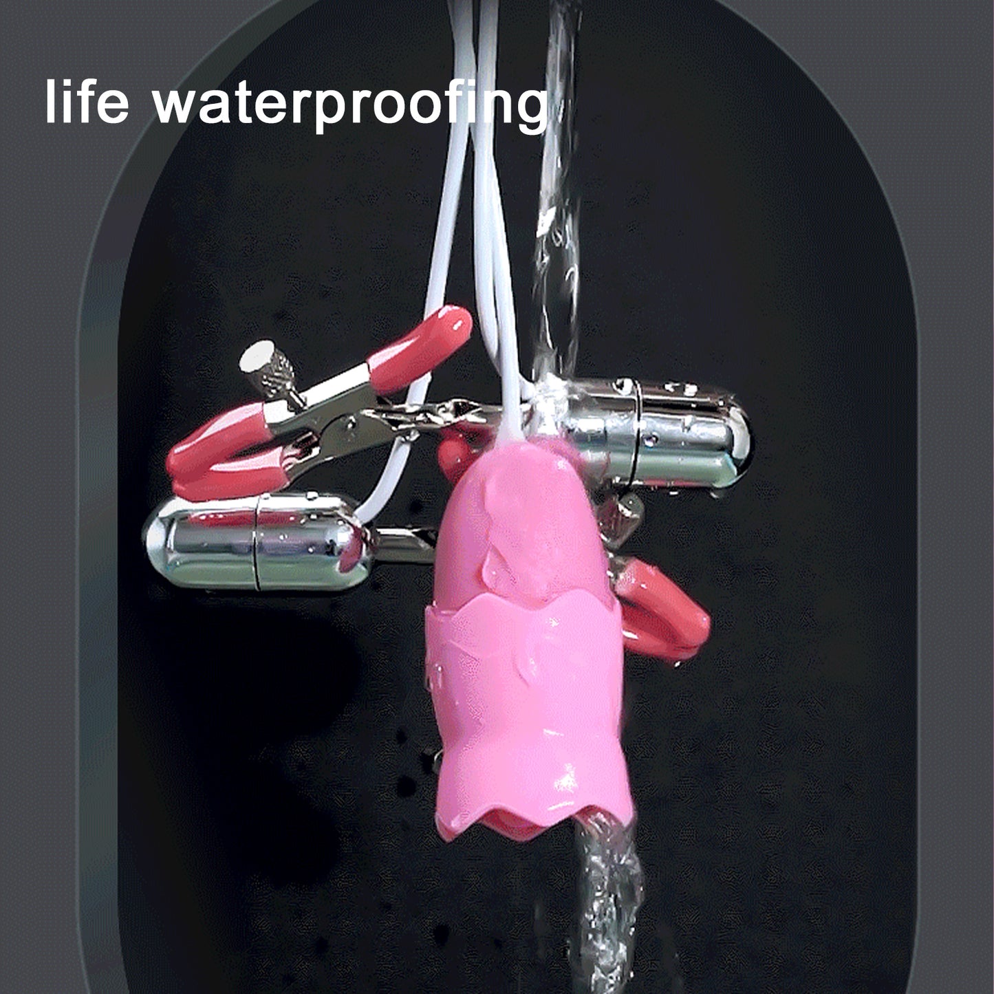 BDSM-Bondage-Nippelklemme, Sex-Brustklemme und Vibrator-Set, Silikon-Nippel-Vibrator-Klemme, wiederaufladbar