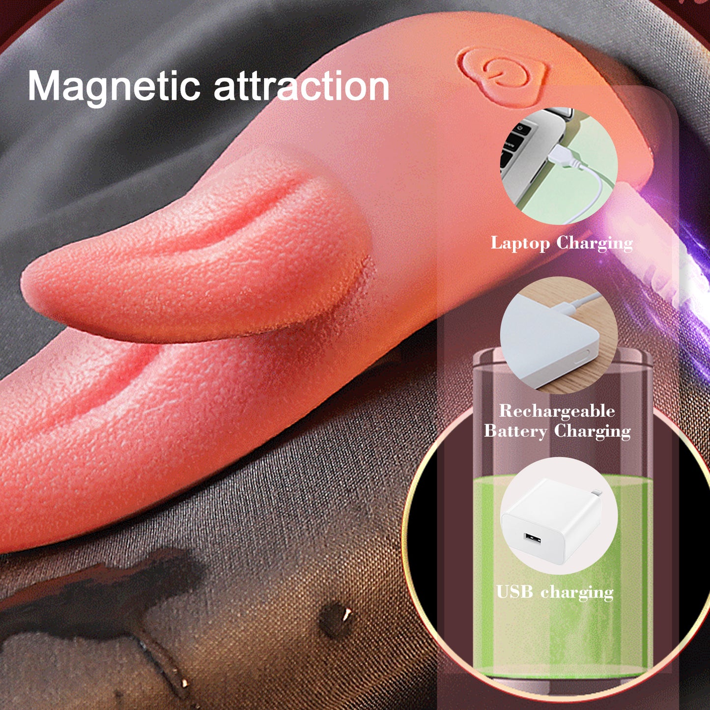 Simulated Tongue Vibrating Pleasure Sex Toy Heating Multi-function