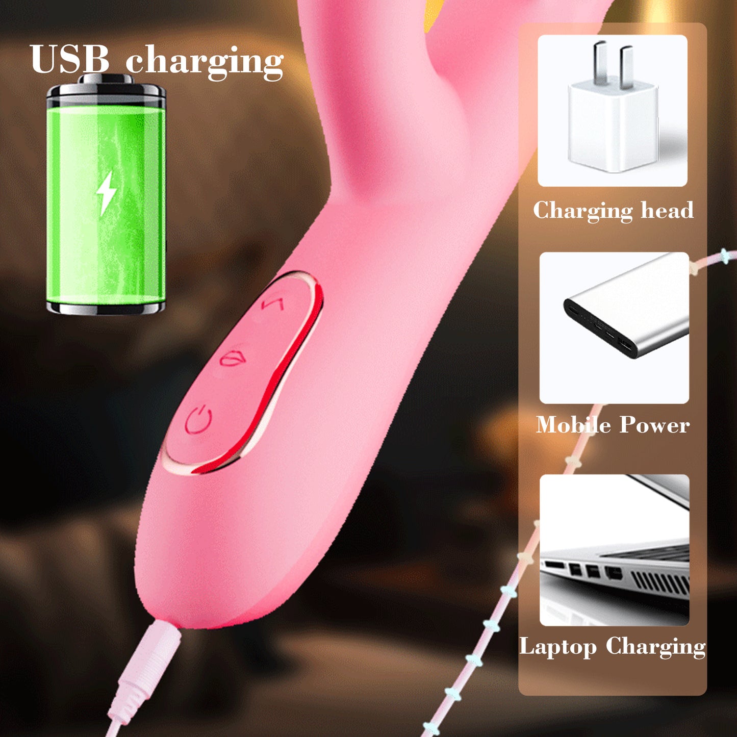Stimulation,Waterproof Dildo with Many Powerful Vibrations Dual Motor Stimulator for Women