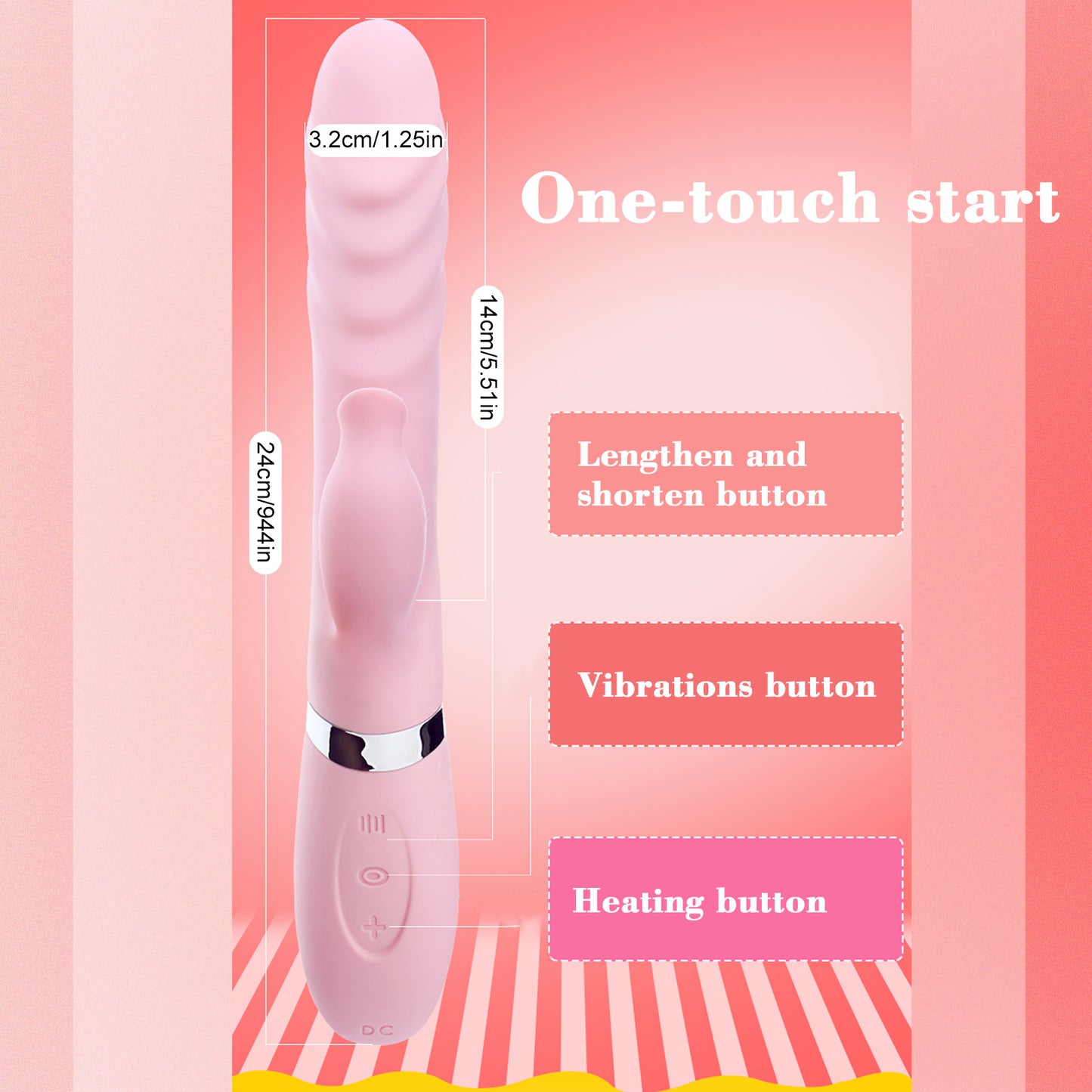Rechargeable Waterproof Sex Toys For Women telescopic Dildo Vibrator