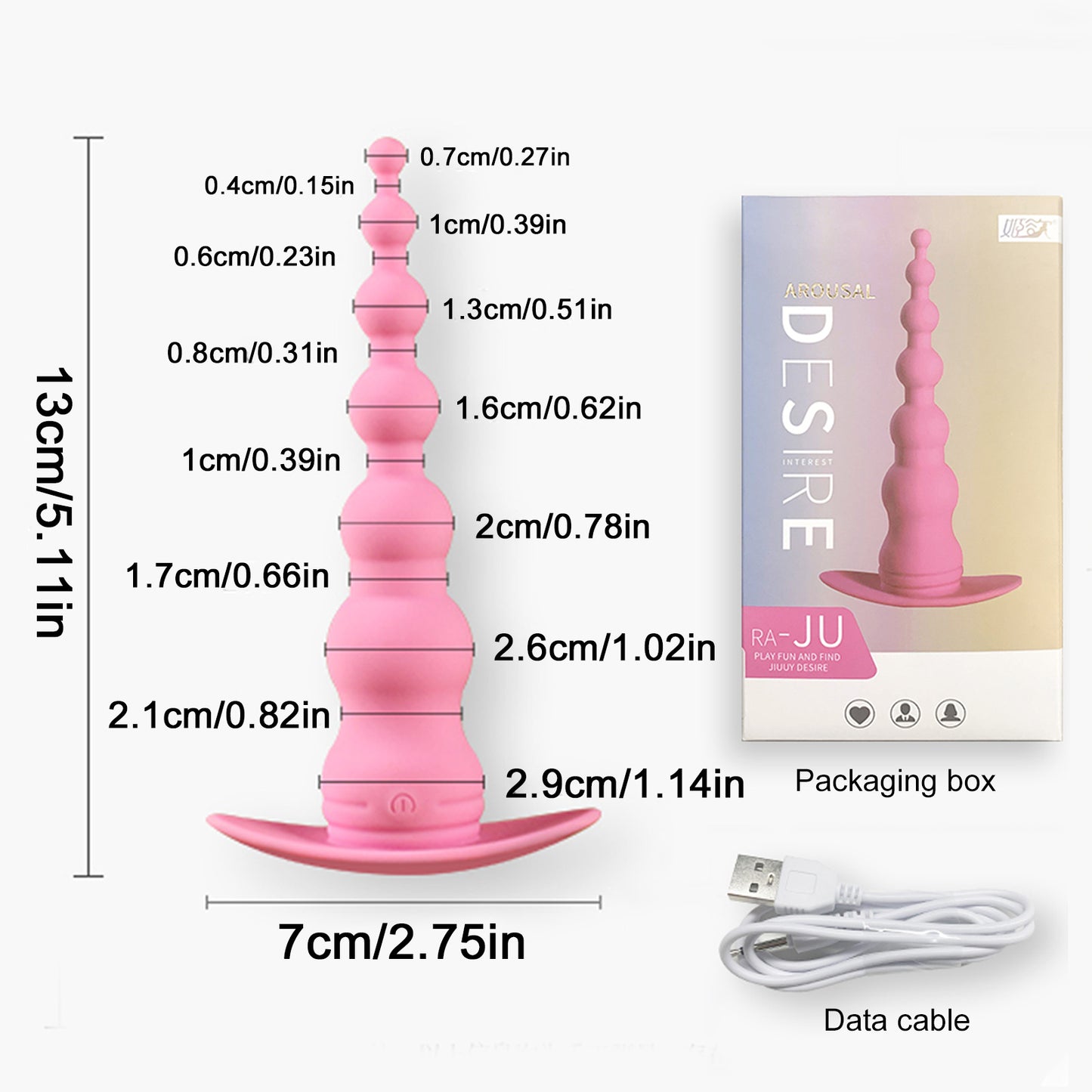Vibrating Anal Probe -- Flexible Silicone Anal Sex Toy Bulet Vibrator for Adult