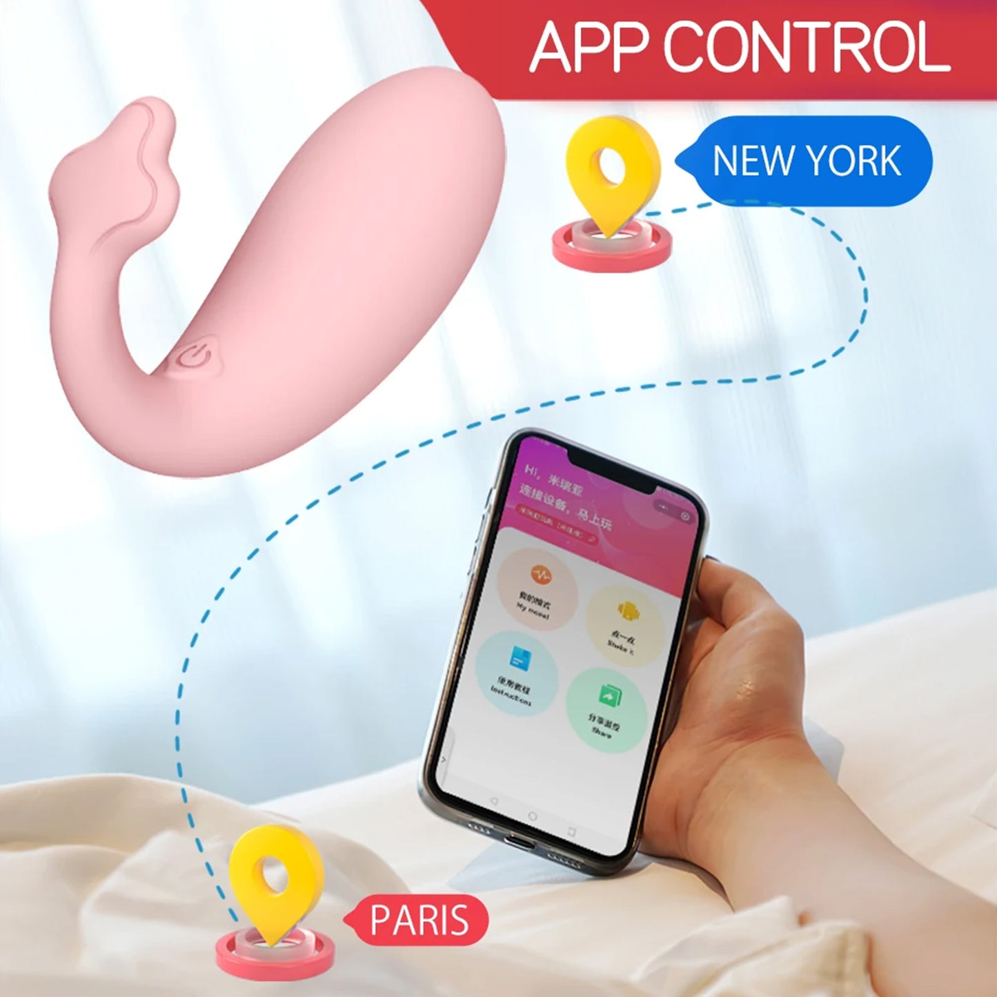 Vibromasseur télécommandé avec application, jouets sexuels pour adultes, point G, vibrateur de culotte portable, pour application d'amour longue Distance