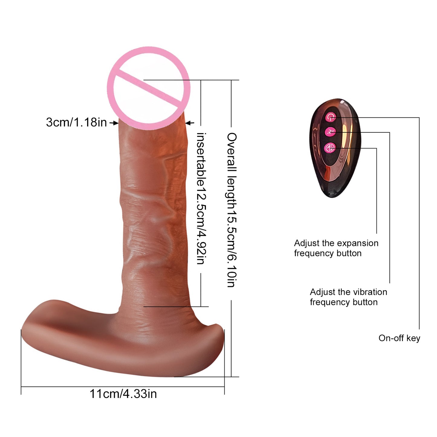 Realistic Remote Controlled Vibrating Thrusting Oversize Dildo Vibrator Adult Sex Toy for Women