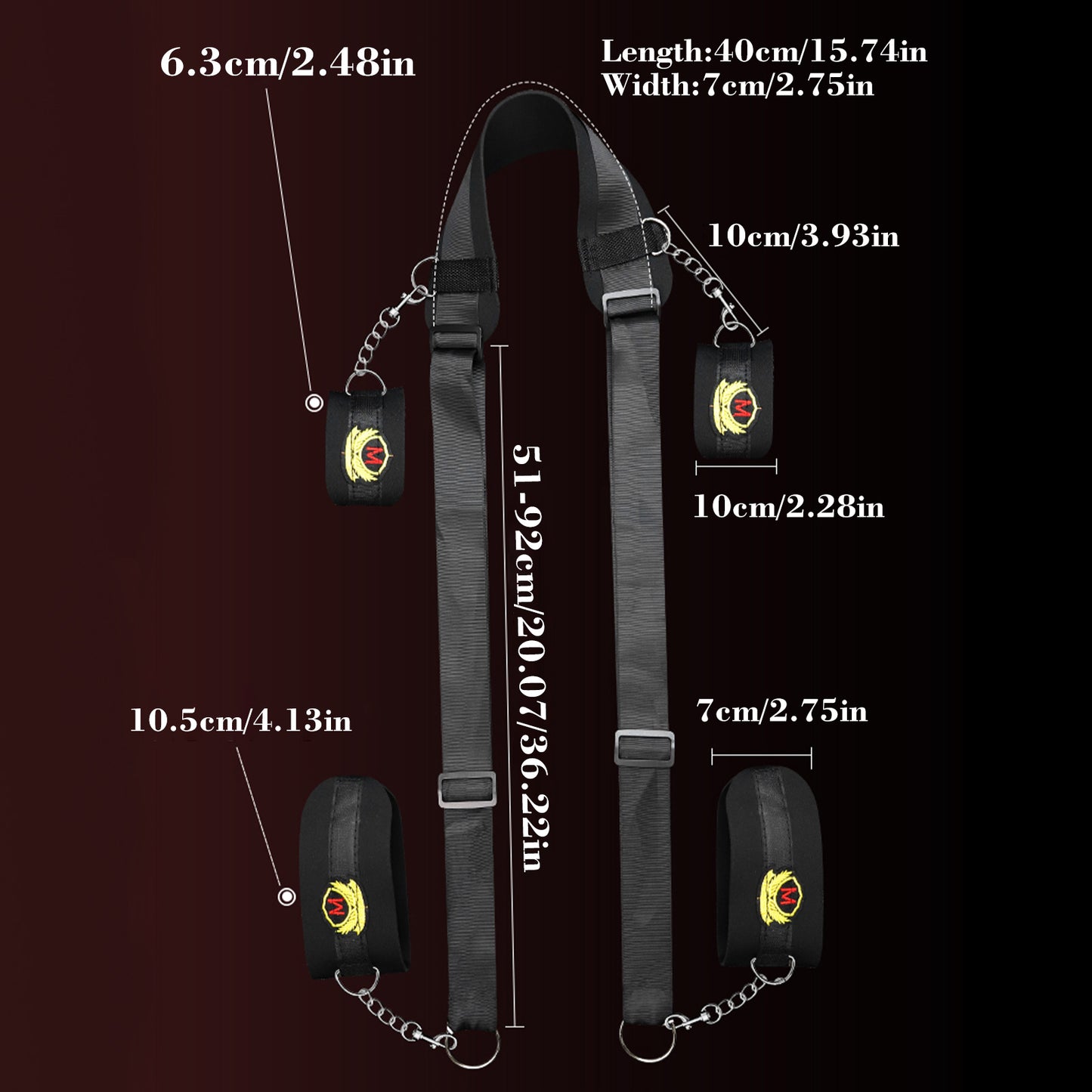 Sexual Bondage BDSM Kit Restraint - Upgraded 3-piece set of leg straps, blindfold, oral ball adult game sex toys for men and women couples