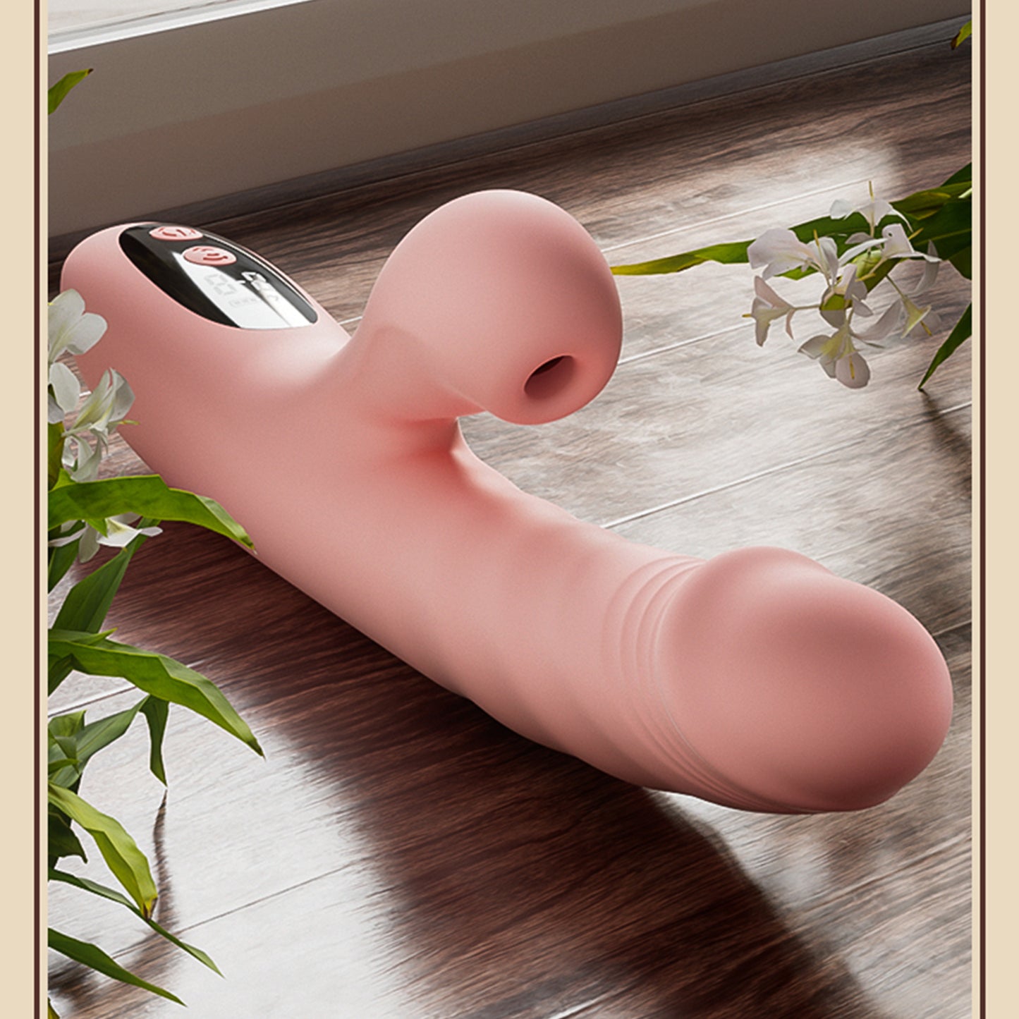 Women's Sex Toys Liquid Crystal Frequency Conversion Vibrator Telescopic Suck