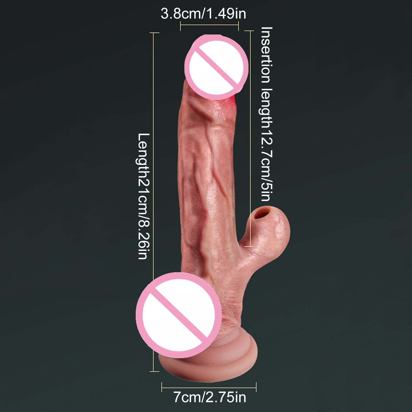 Thrust remote controlled heated and water proof realistic dildo vibrator sex toy for women