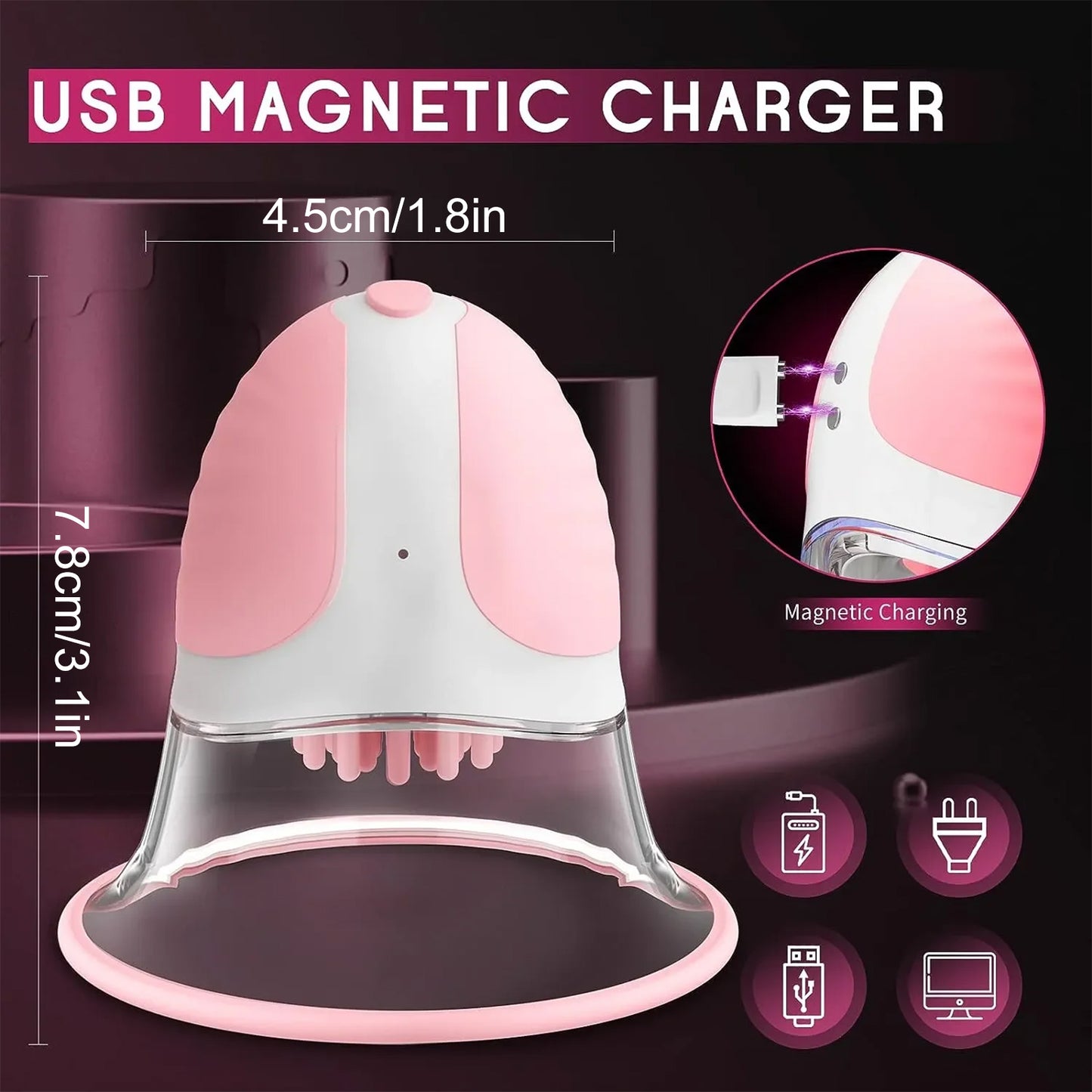 Jouets sexuels de mamelon pour femmes, masseur de stimulateur de succion manuel de jouet de mamelon avec 10 Modes de Rotation de vibrateur pour les femmes