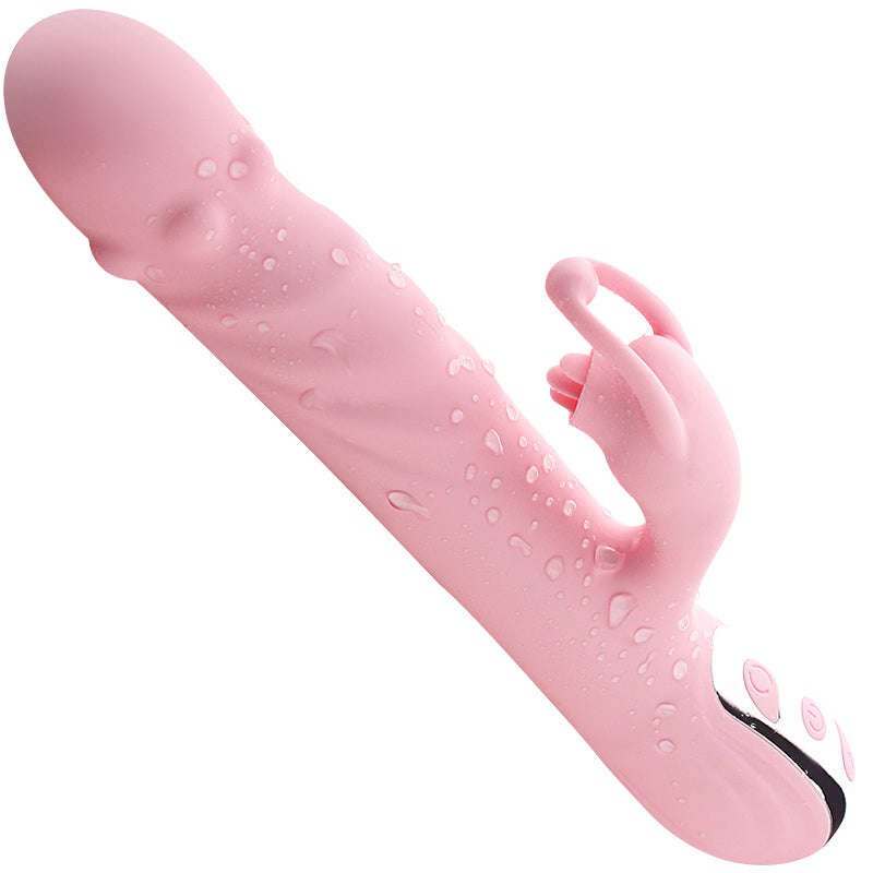 Rabbit G-Spot Dildo Vibrator Clitoral Stimulator Penetration Tongue Licking Sex Toy