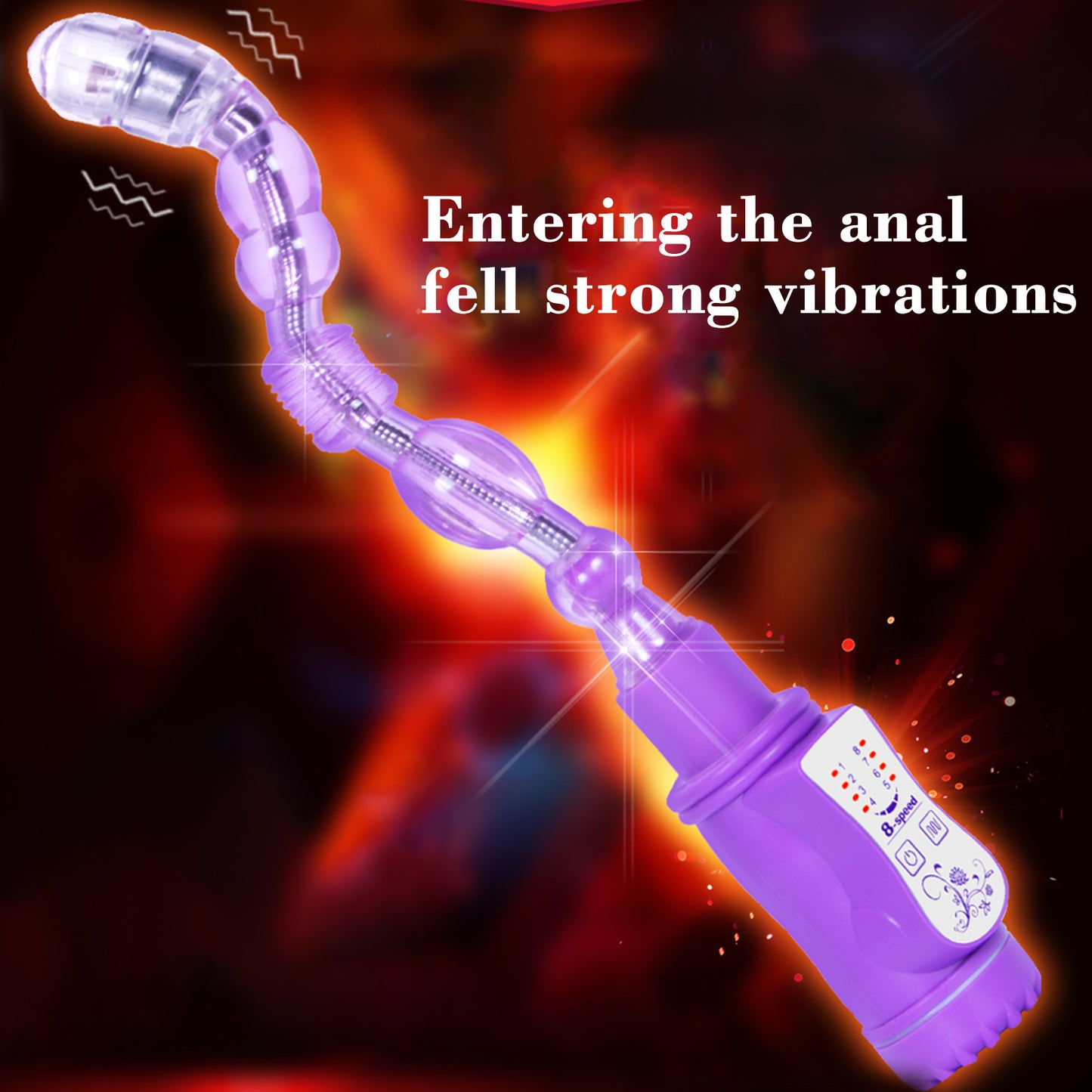 Adjustable free deformation swinging jelly vibrator anus butt plug bead massager sex toy masturbation