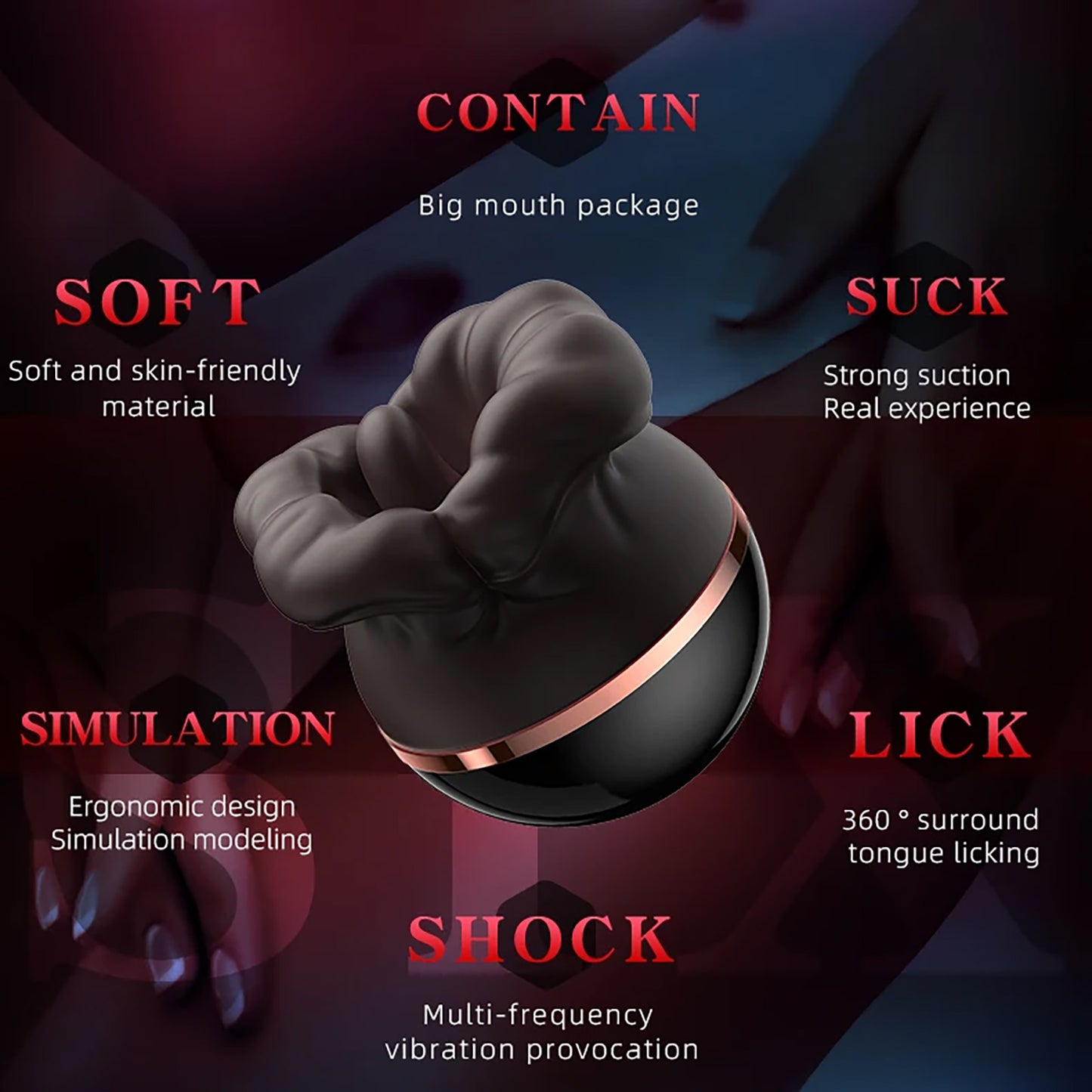 Rose Sex Toys Vibrator for Women - Adult Toys with Vibrating & 9 Tongue Licking Modes, Nipple Toys Clitoral Vibrator G-Spot Vibrators