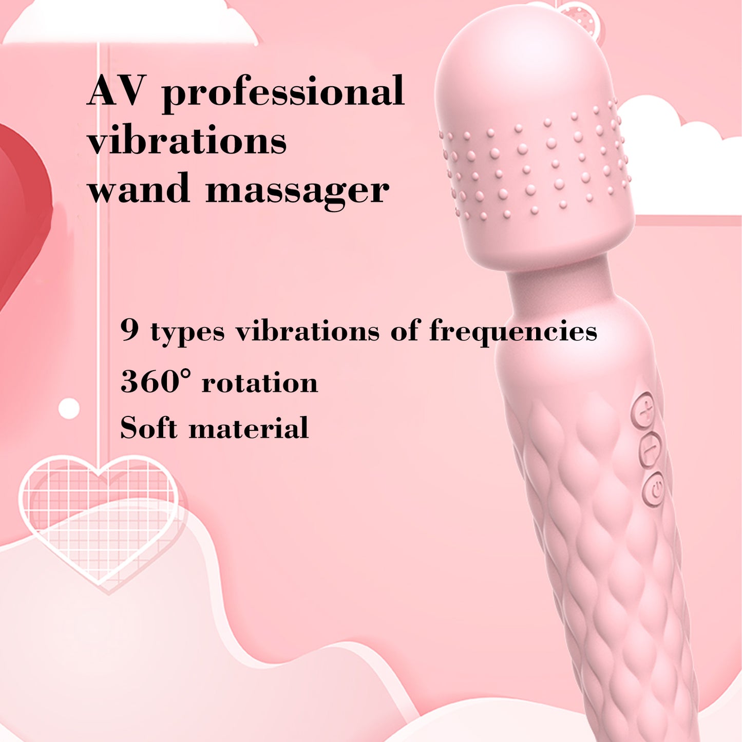 Waterproof 12-Function Multi-Speed Rechargeable AV Magic Vibrating Wand Massager Sex Toys for Women Adult Product G Spot