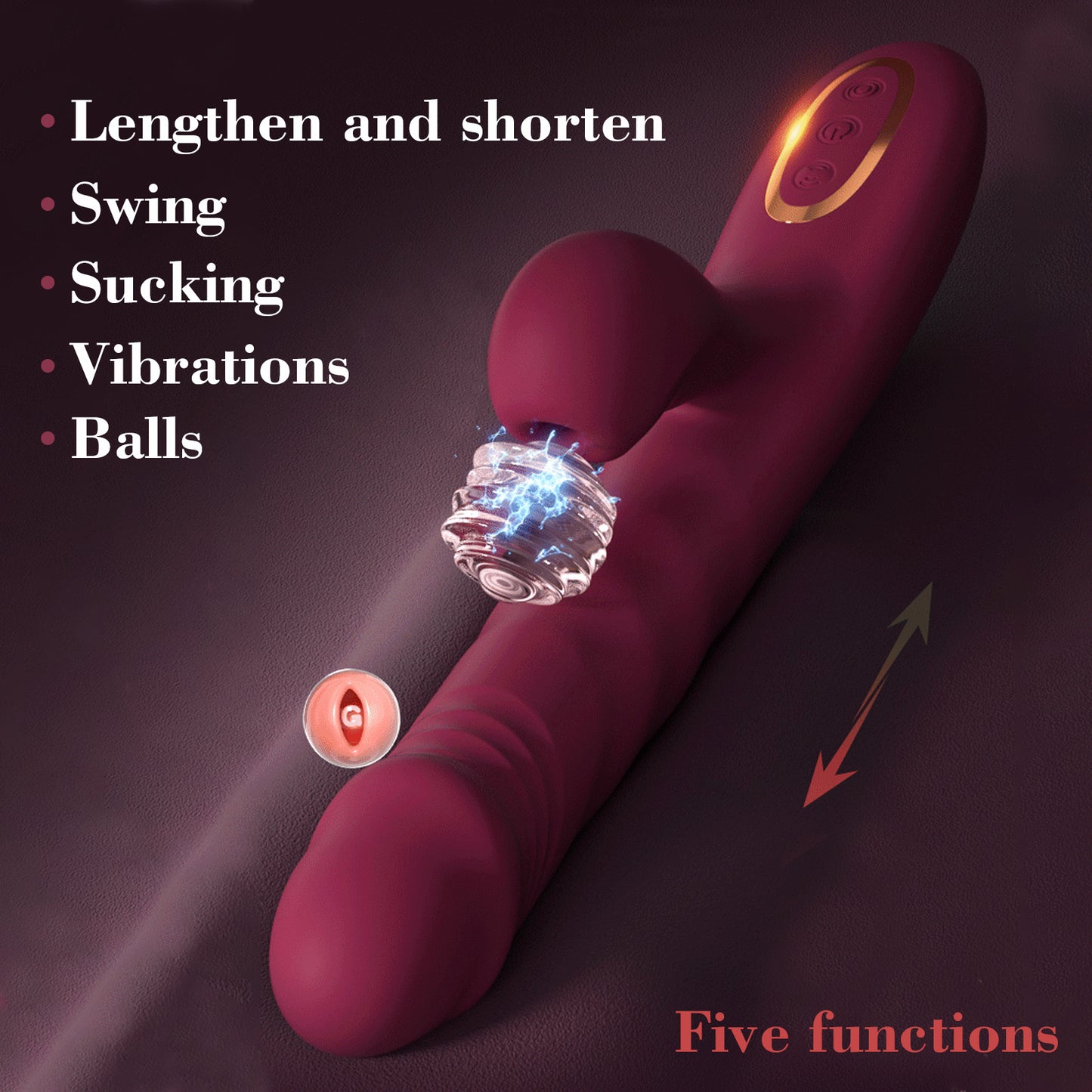 Vibrating Stick for Women Vibration Spinning bead Telescopic Mantric Rechargeable