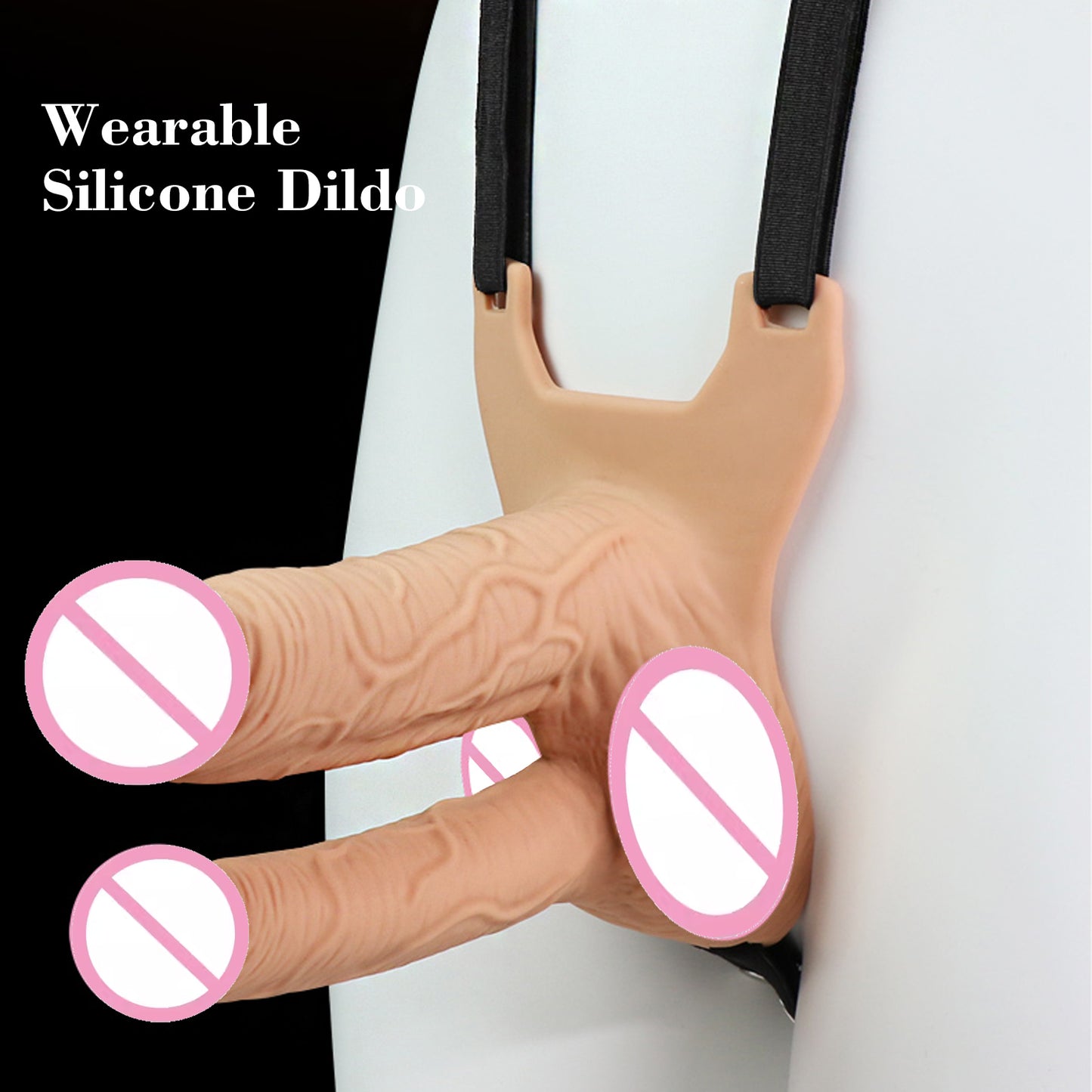 Wearable Realistic Conjoined Double Dildo Two Penis Female Masturbator Harness Belt Sex Toys For Woman Gay Couple