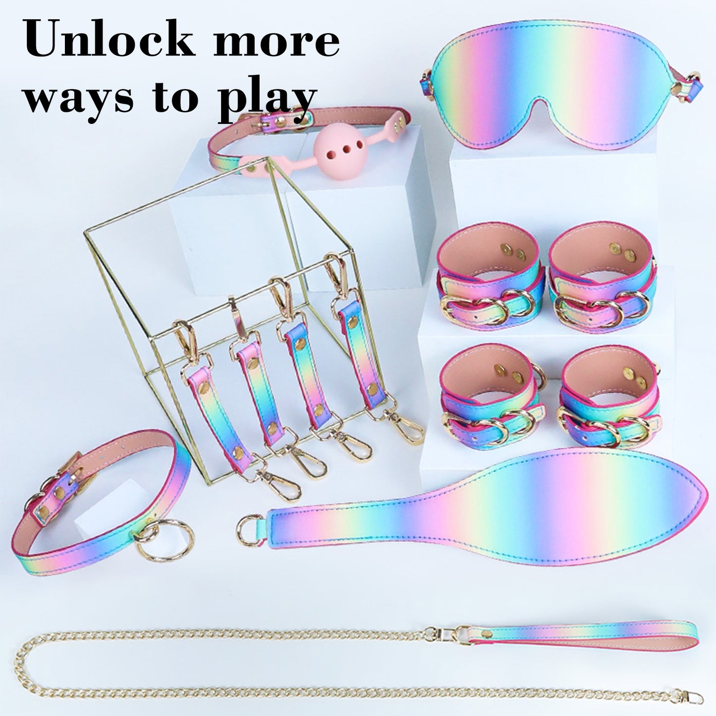 Adult Toys SM Sex Toys Bdsm Bondage Eight Piece Set Handcuffs Collar Gag Whip Anal Plug Sex Toy 18+ Couple Sex Toy