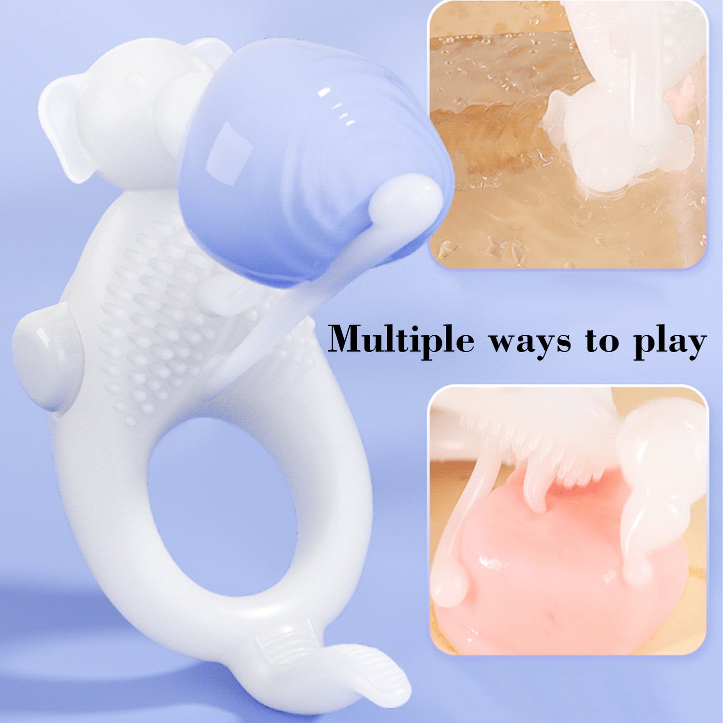 Baby Elephant Vibrating Penis Ring Semen Remote Control Male Sperm Locking Vibrator Men's Delay