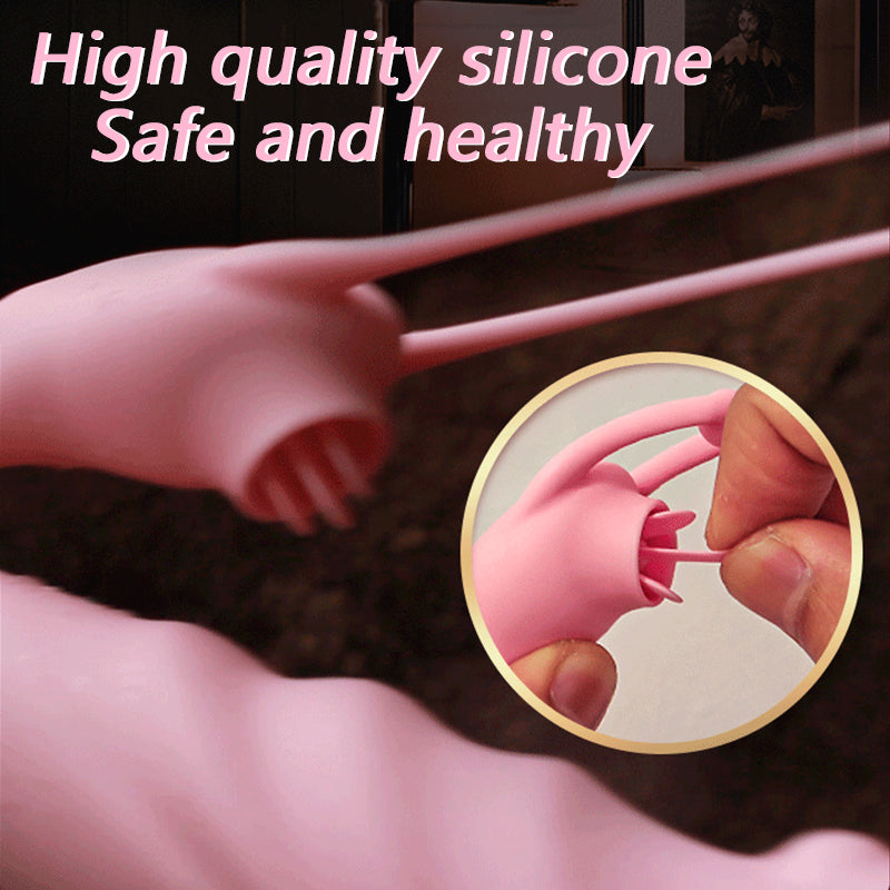 Rabbit G-Spot Dildo Vibrator Clitoral Stimulator Penetration Tongue Licking Sex Toy