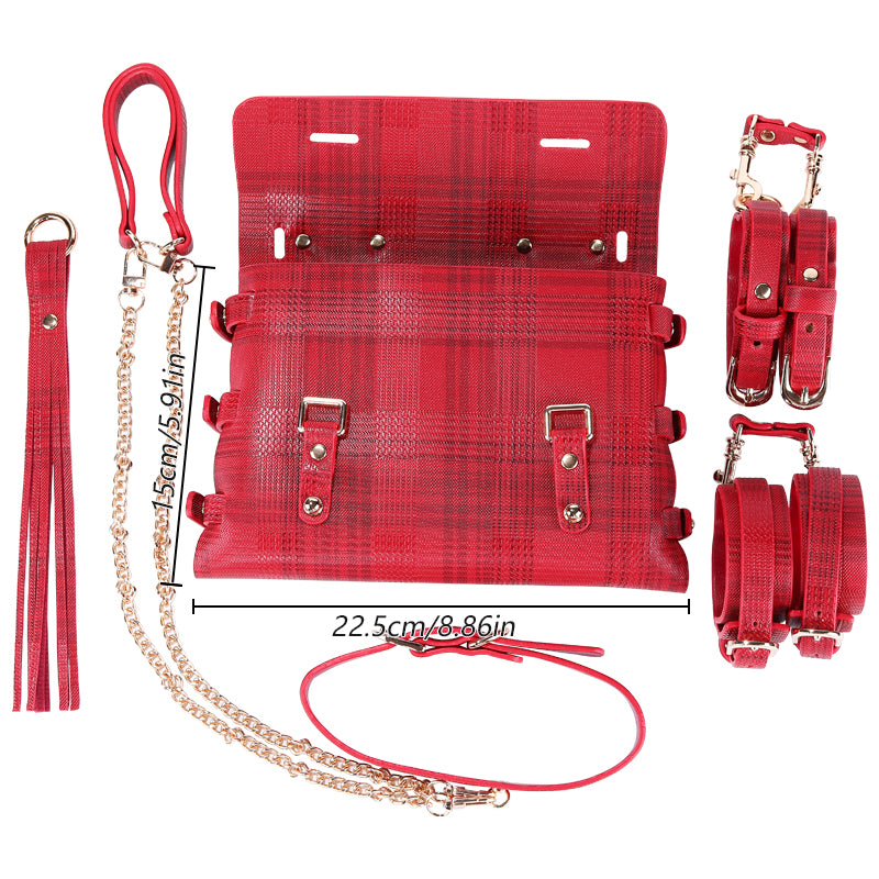 5in1 SM Tasche Sex Bondage Fetisch Flirten Handschellen Kragen Peitsche Sklave Sex Spielzeug Für Frau Paare Erotische Zubehör Erwachsene Spiele 18