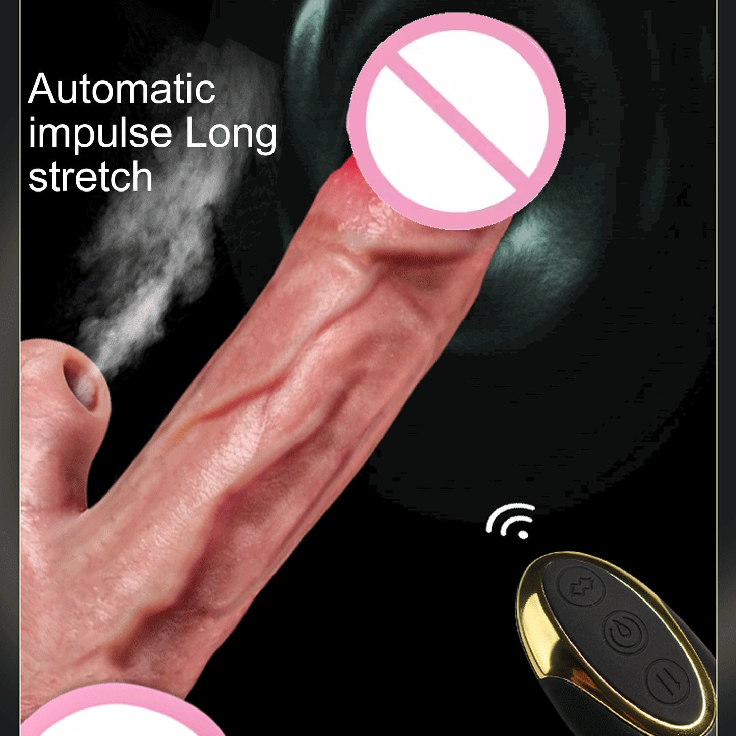 Thrust remote controlled heated and water proof realistic dildo vibrator sex toy for women