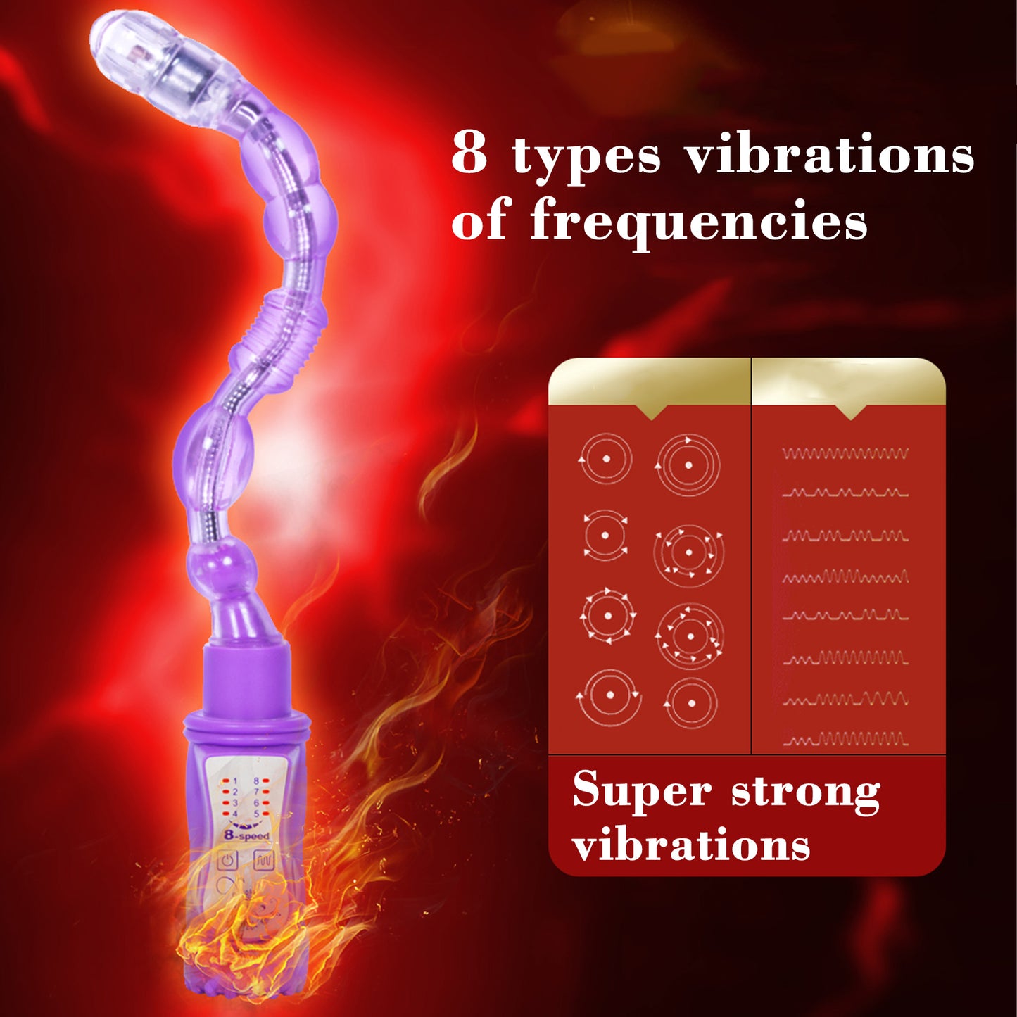 Adjustable free deformation swinging jelly vibrator anus butt plug bead massager sex toy masturbation
