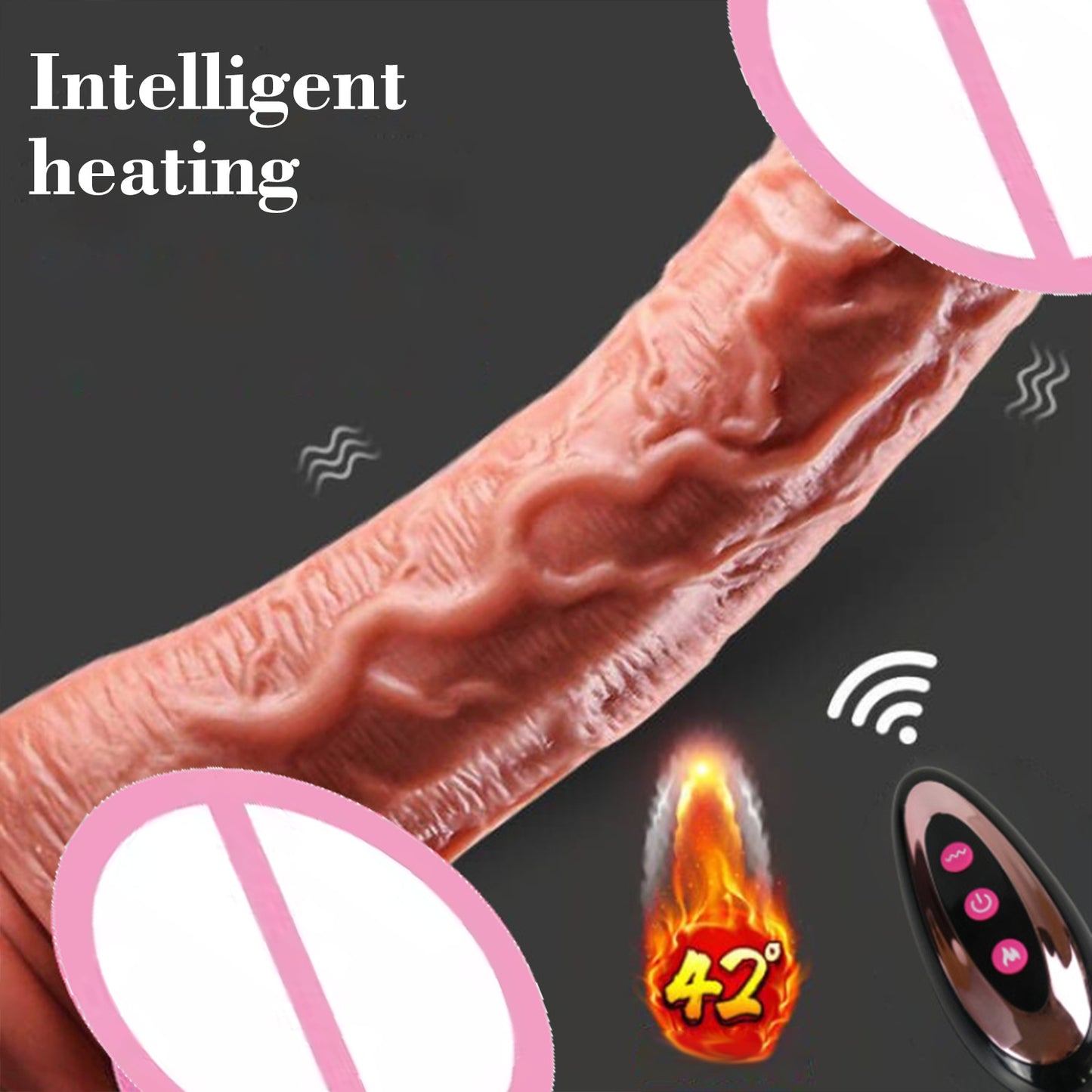 Realistic thrust dildo licking vibrating dildo, heated telescopic swing mode, suitable for anal-clitoral G-spot stimulation, APP remote control adult sex toy for women 18+