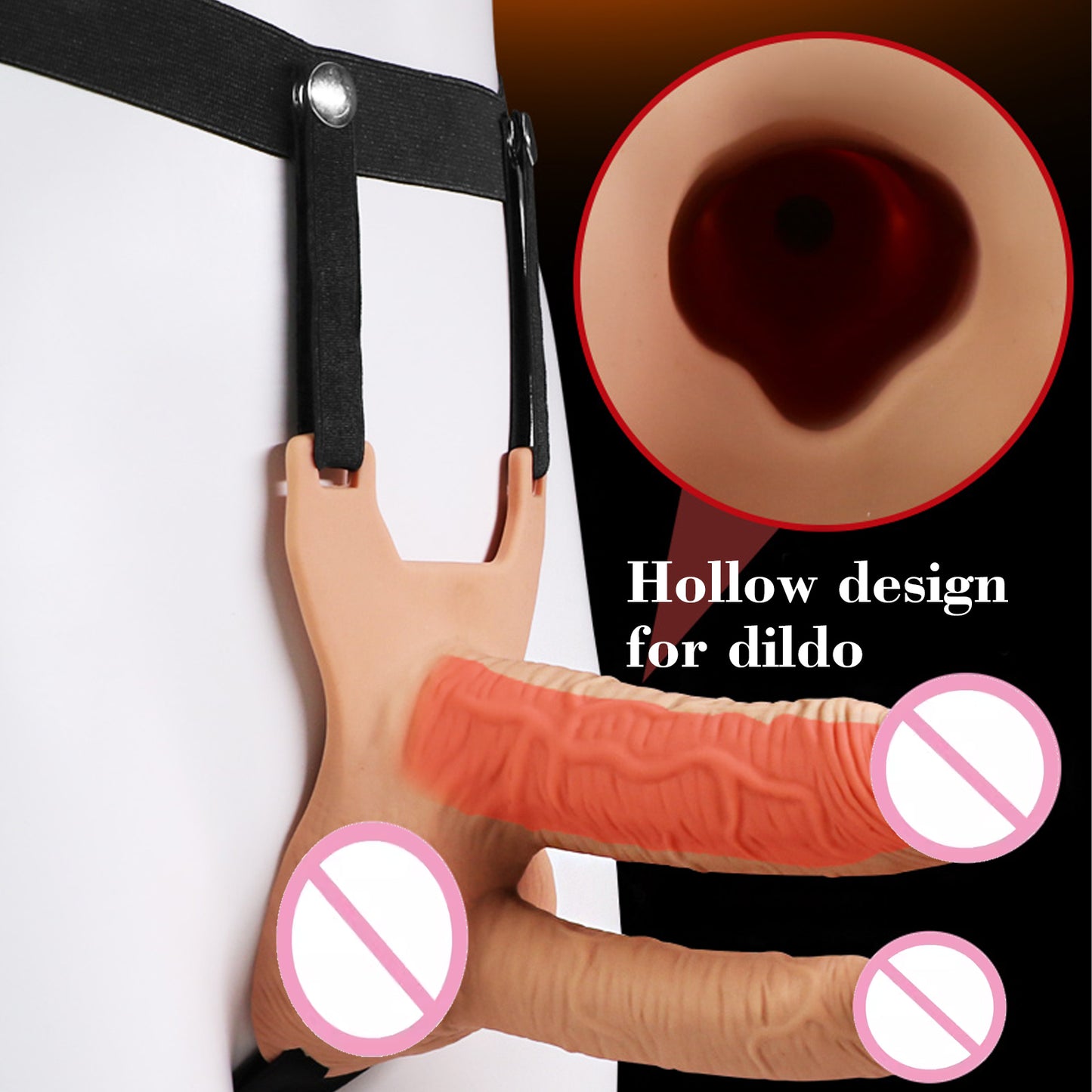 Wearable Realistic Conjoined Double Dildo Two Penis Female Masturbator Harness Belt Sex Toys For Woman Gay Couple
