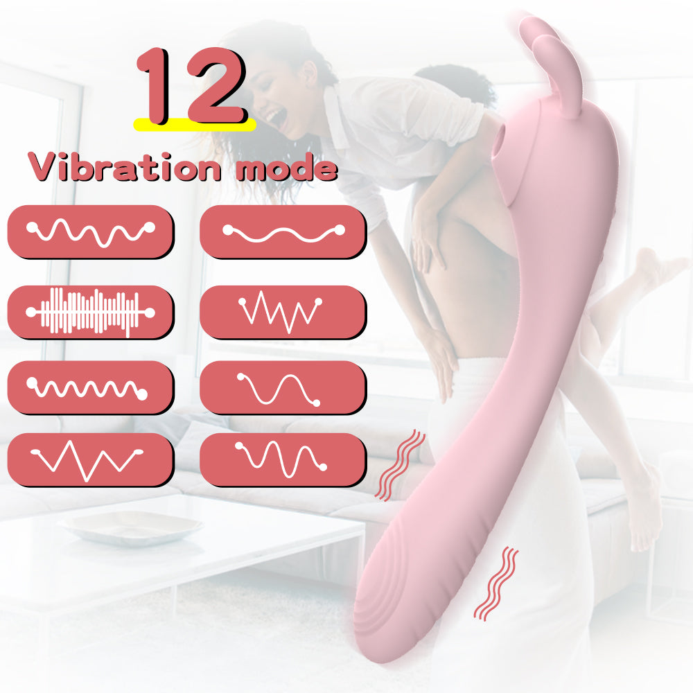 Vibromasseur Double tête pour Masturbation vaginale, succion féminine, stimulateur de Clitoris et de mamelon, masseur, léchage du point G, gode, jouets sexuels, 18 ans et plus