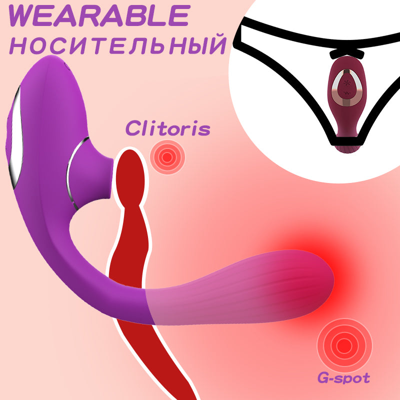 Double Head Vibrator Vagina Masturbation Female Sucking Clitoris Nipple Stimulator Massager Licking G-Spot Dildo Sex Toys 18+