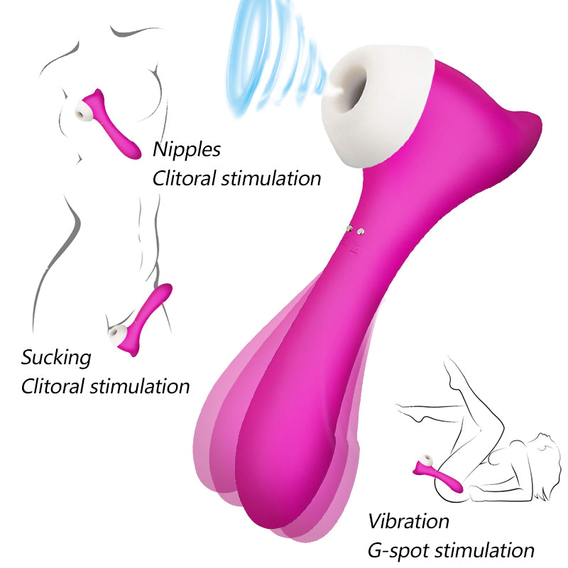 Vibromasseur Double tête pour Masturbation vaginale, succion féminine, stimulateur de Clitoris et de mamelon, masseur, léchage du point G, gode, jouets sexuels, 18 ans et plus