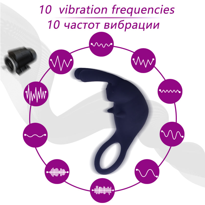 Anneau de verrouillage du sperme, retarde l'éjaculation, vibrateur à 10 fréquences, pour Couple masculin, agrandissement du pénis, érection, jouets sexuels, produits pour adultes de 18 ans et plus