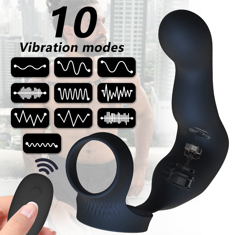 Semen Lock Ring Anal Plug Prostate Massage Vibrator for Men Goods for Couple Adult Sex Toy Delaying Ejaculation Shock Together18