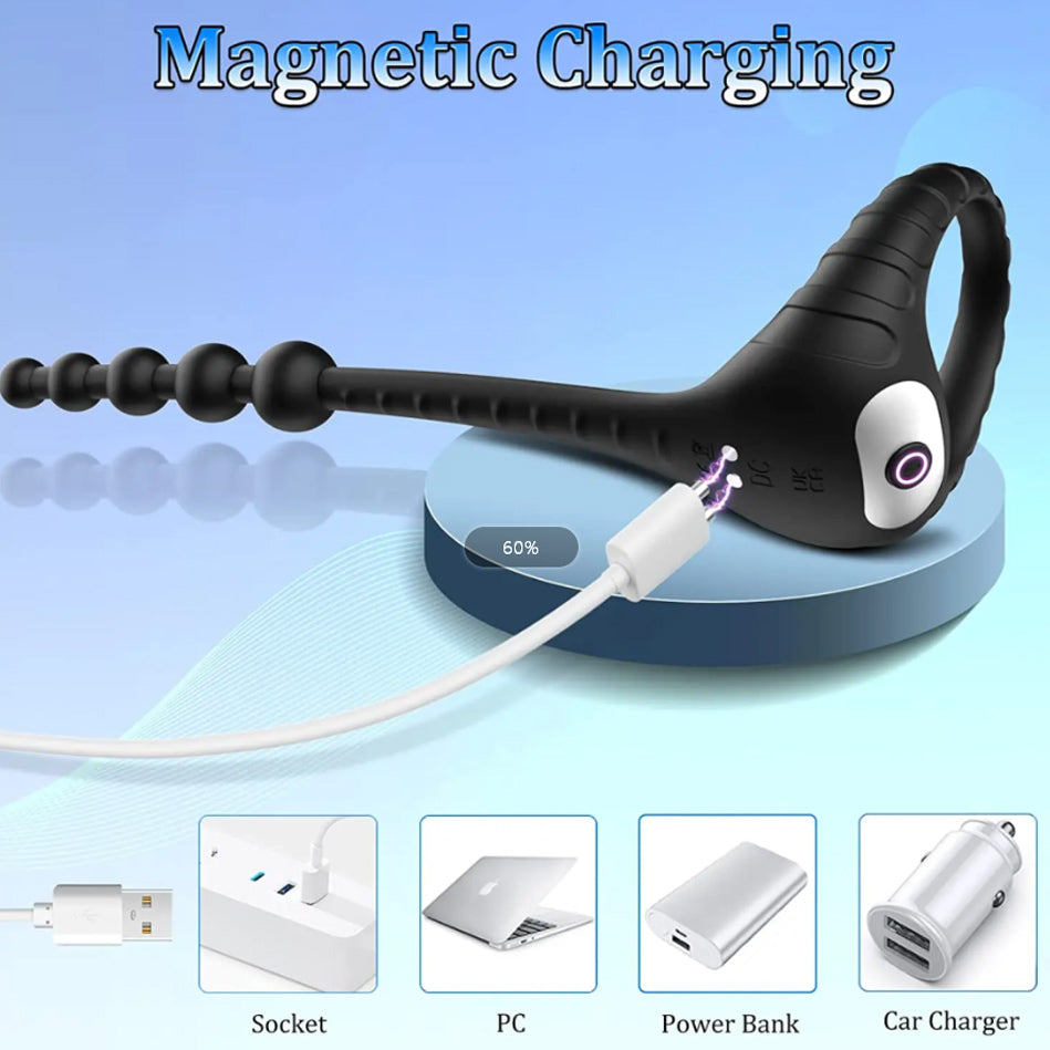 Pull bead Lock sperm ring, Design maintain a Firmer & Longer-lasting Erectionring , Stimulates the testicles and penis, Adult Sex Toy for Adult pleasure