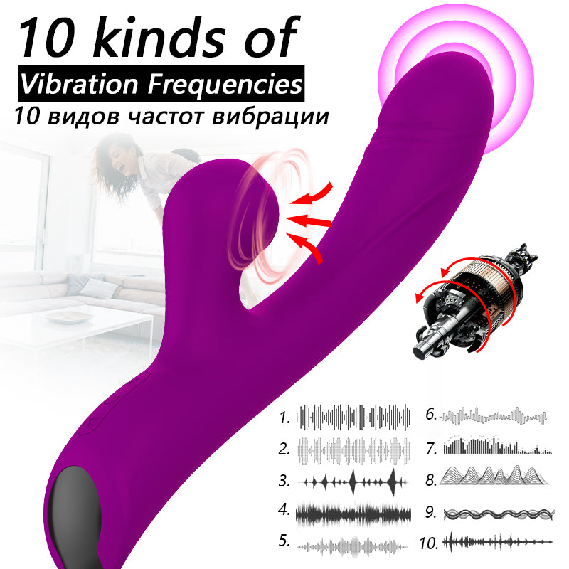 Vibrator Adult Sex Toy Female Vagina Clitoris Nipple G-Spot Stimulator 2 In 1 Dildo Goods for Women Masturbation Massager for 18