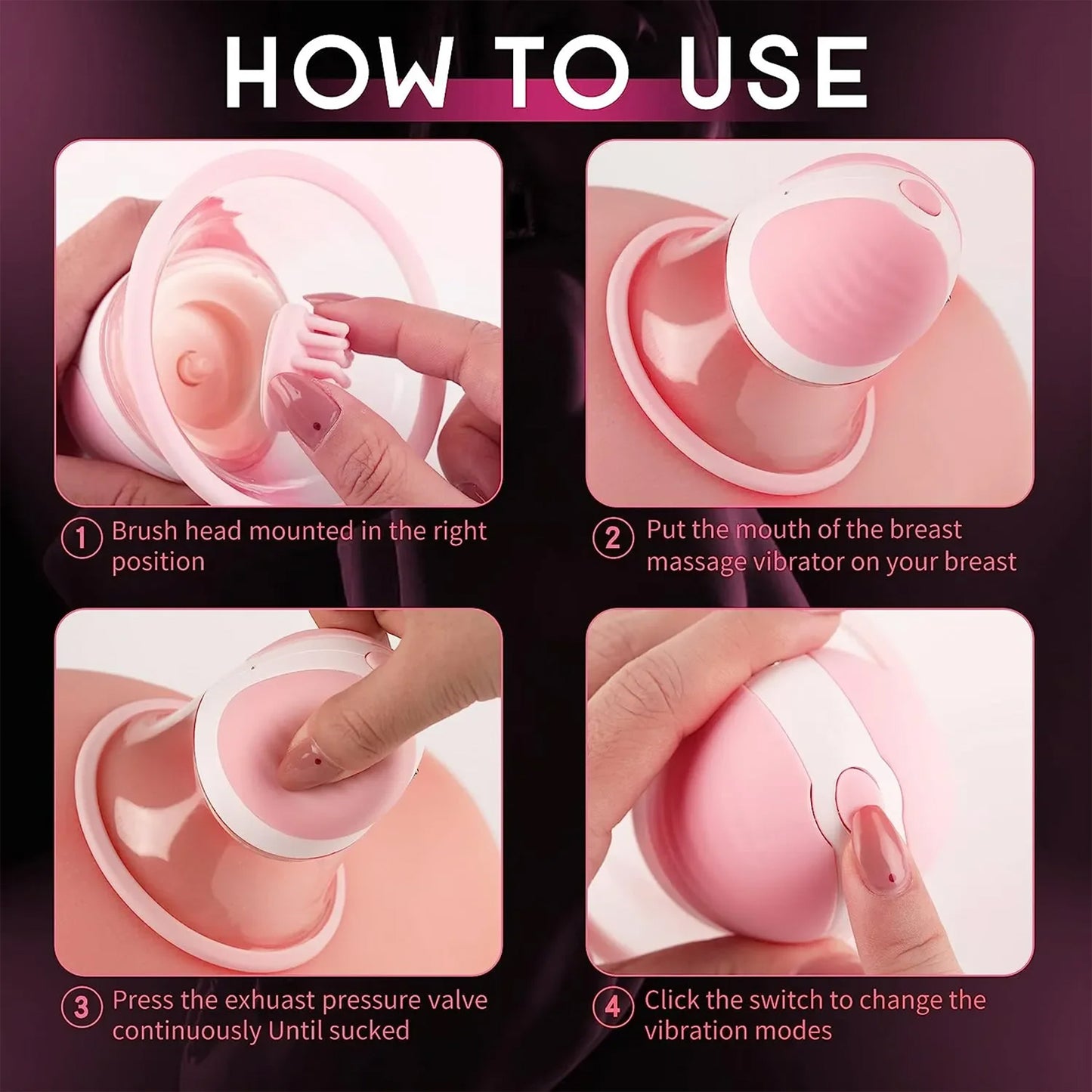 Jouets sexuels de mamelon pour femmes, masseur de stimulateur de succion manuel de jouet de mamelon avec 10 Modes de Rotation de vibrateur pour les femmes