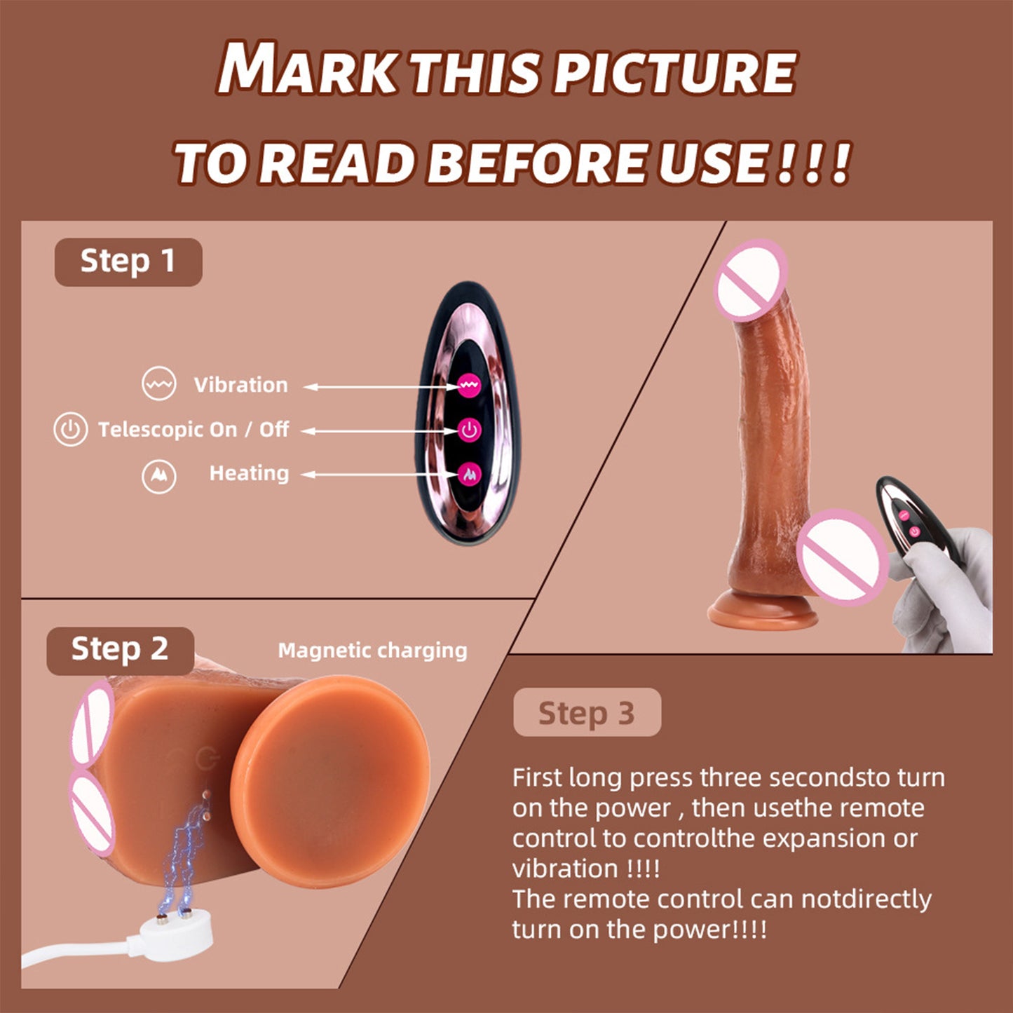 Realistic silicone dildo for women wireless thrust big penis with suction cup skin-feeling smart heating vibrator sex toy for women adult