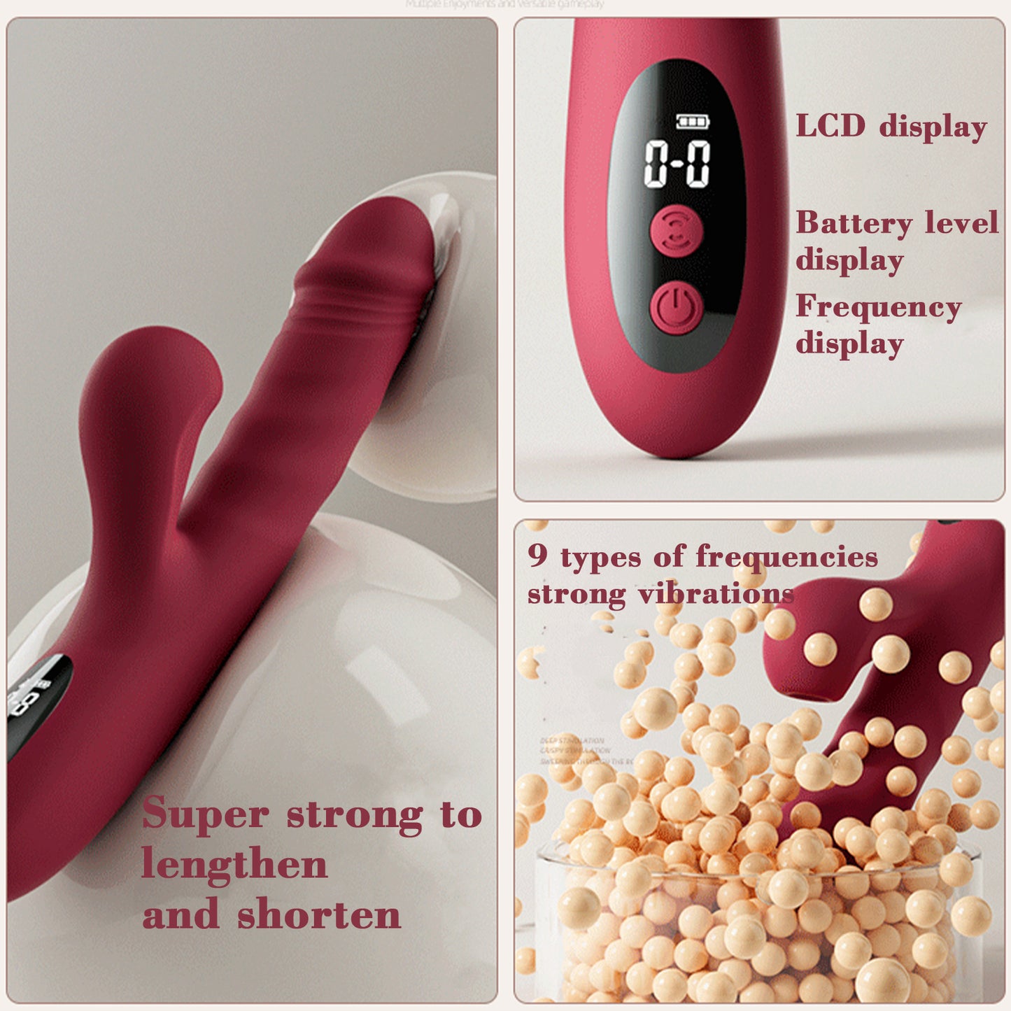 Women's Sex Toys Liquid Crystal Frequency Conversion Vibrator Telescopic Suck