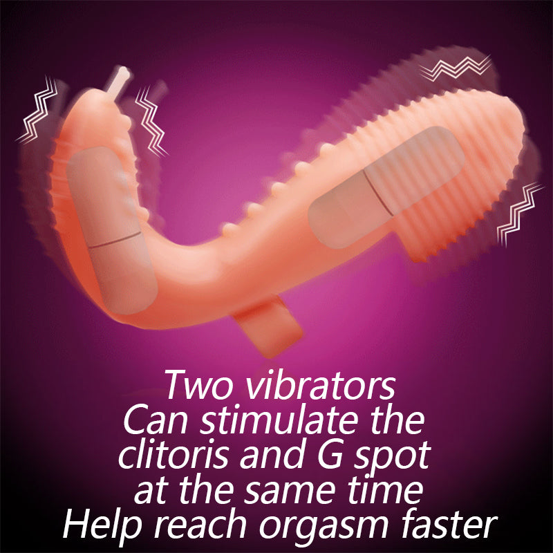 Vibrateur 2 en 1, point G, Stimulation clitoridienne, masseur, boucle de manchette, Masturbation féminine, jouets sexuels pour Couple femmes 18