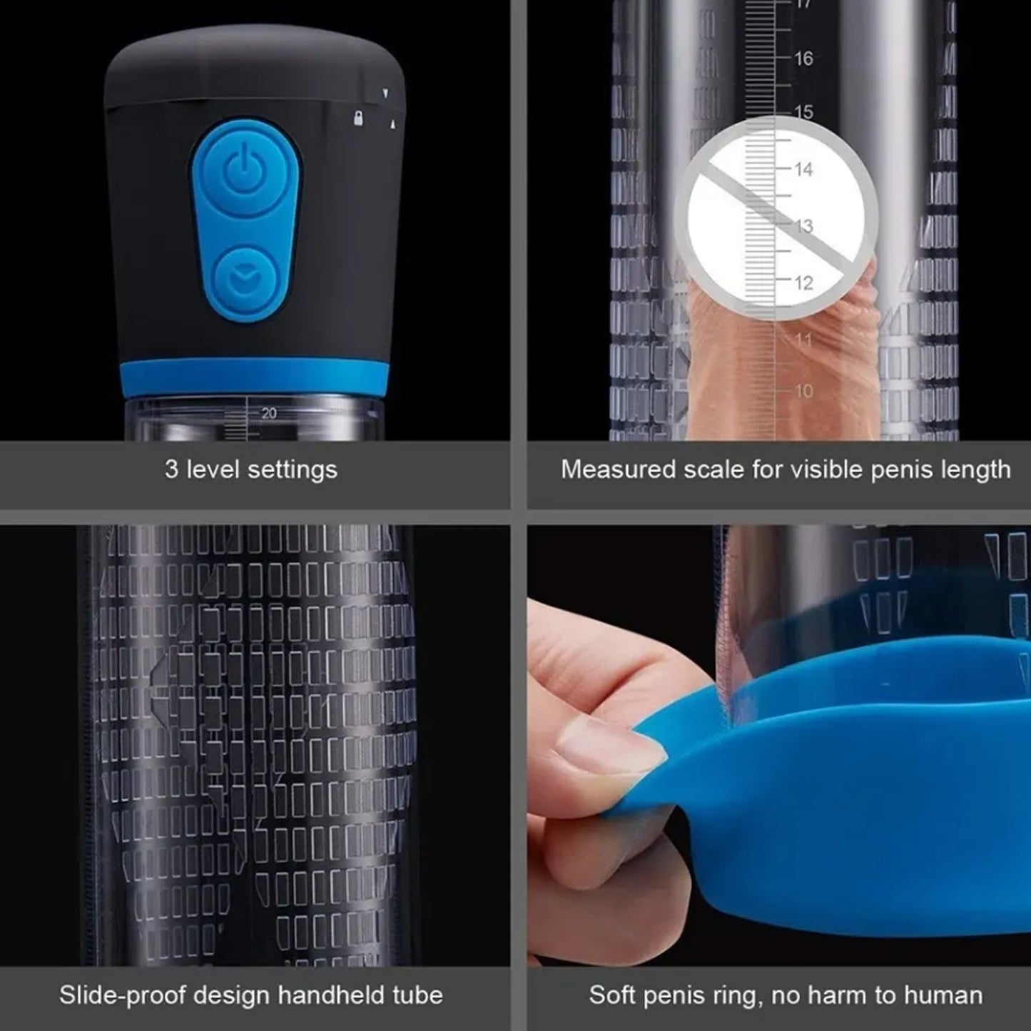 LED Electric Penis Pump Male Masturbator Cup Dick Extender Vacuum Pump Penis Enlargement Pump Trainer Sex Toy for Men