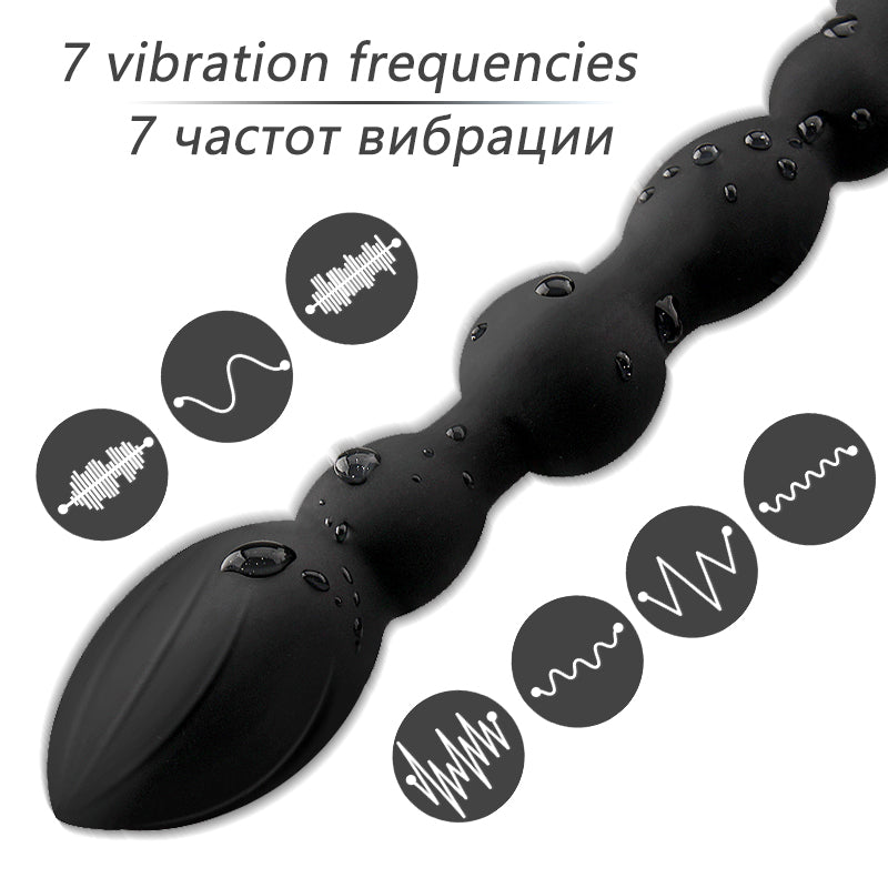 Vibrator Anal Plug Male Beads Prostate Massage Butt Anal Sex Toys Goods for Couples Orgasm Masturbate 7 Vibration Frequencies 18