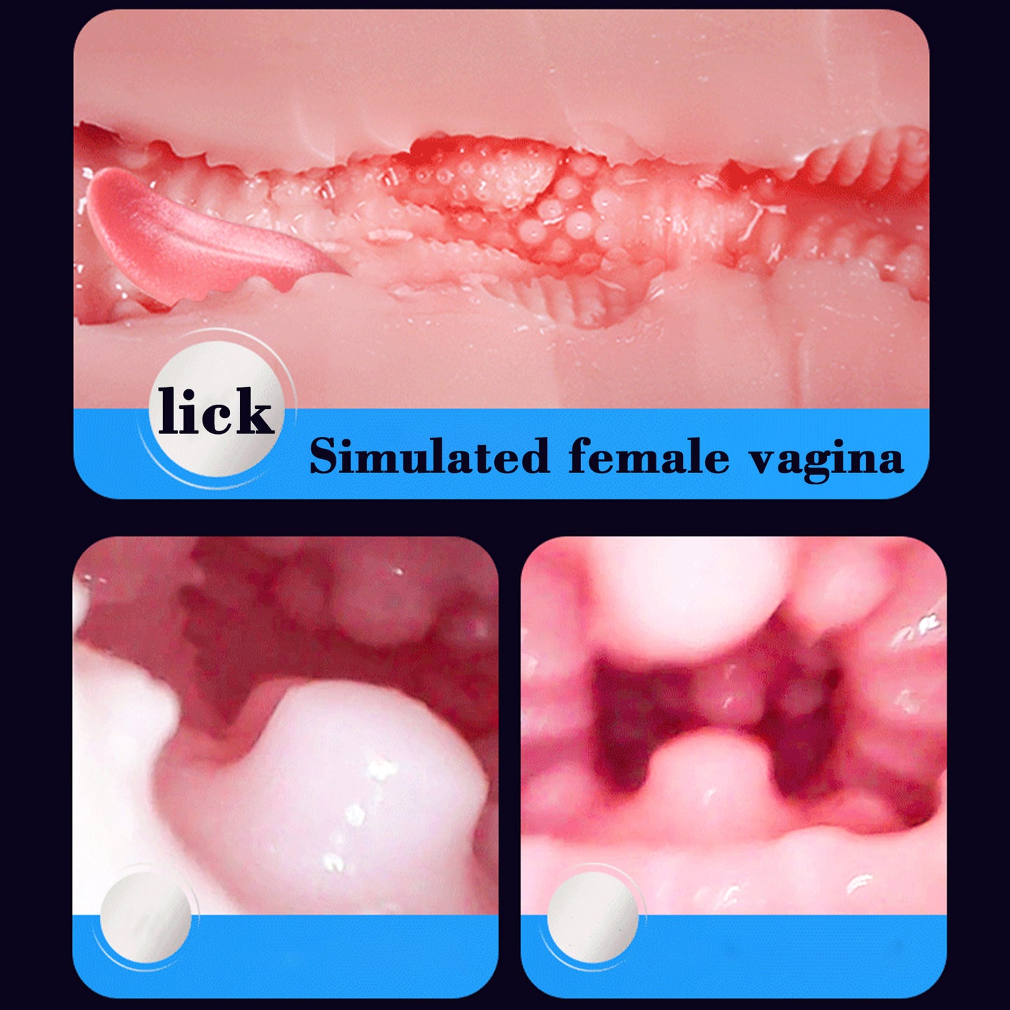 Realistic Double Head Automatic Male Masturbator Cup Penis Pussy Vagina Textured Sex toys