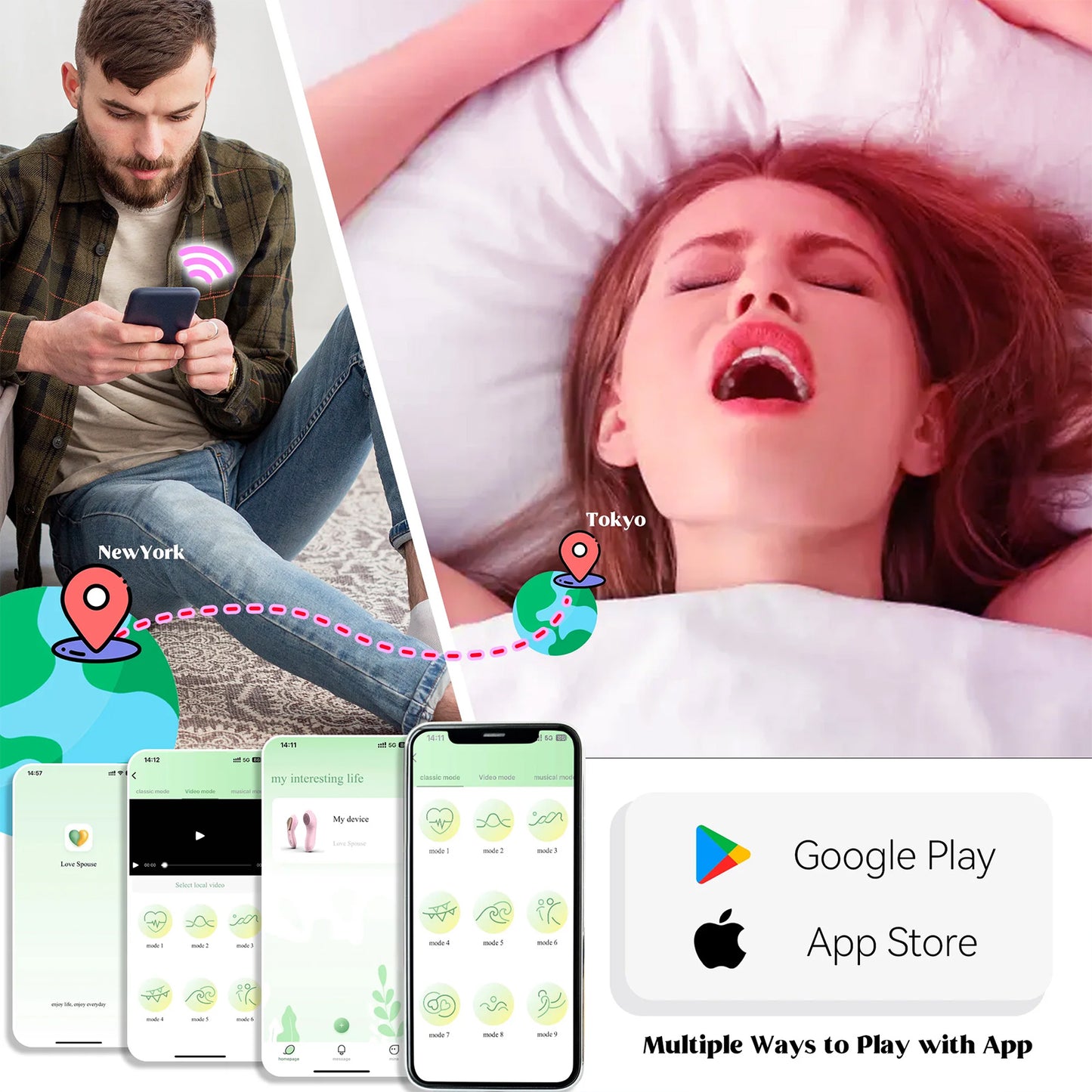 Vibromasseur de culotte portable avec télécommande App, 10 stimulateurs clitoridiens vibrants, masseur, jouet sexuel adulte pour femmes et Couple